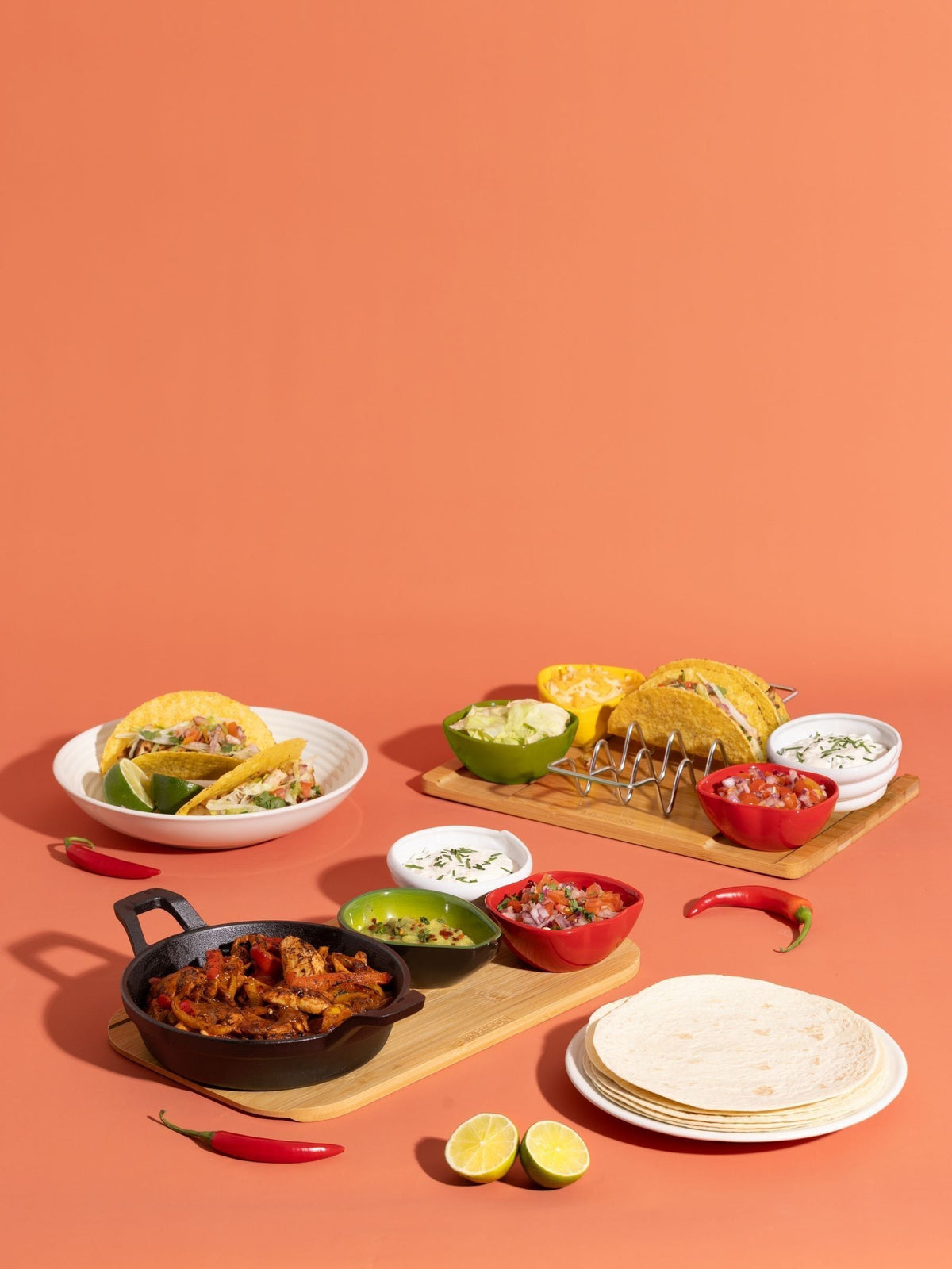 Typhoon Mexican night taco and fajita serving board set (British brand)