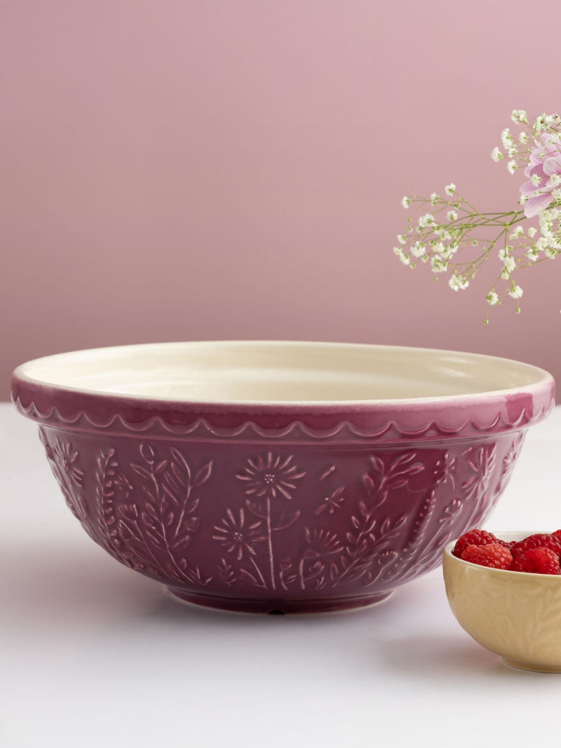 Mason Cash Purple In The Meadow 26cm mixing bowl set, imported from the UK