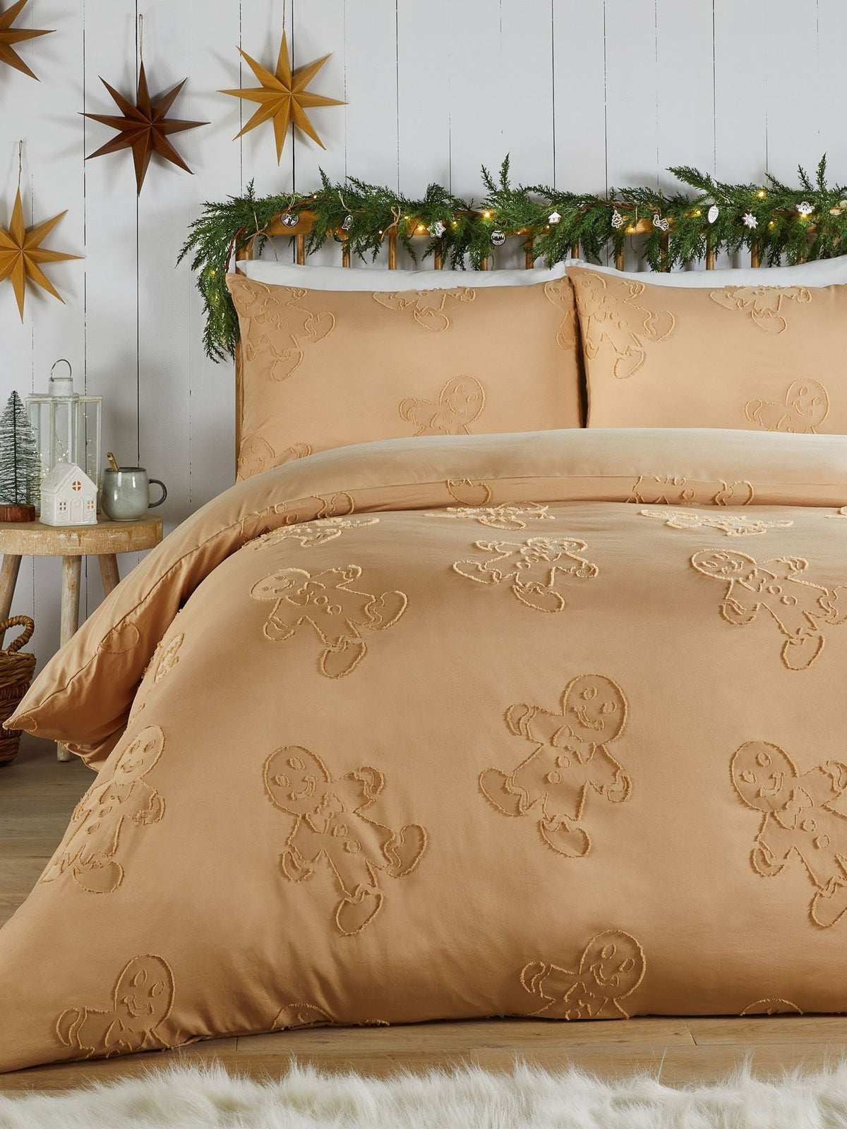 Ginger Gingebread Christmas duvet cover and pillowcase set, UK version