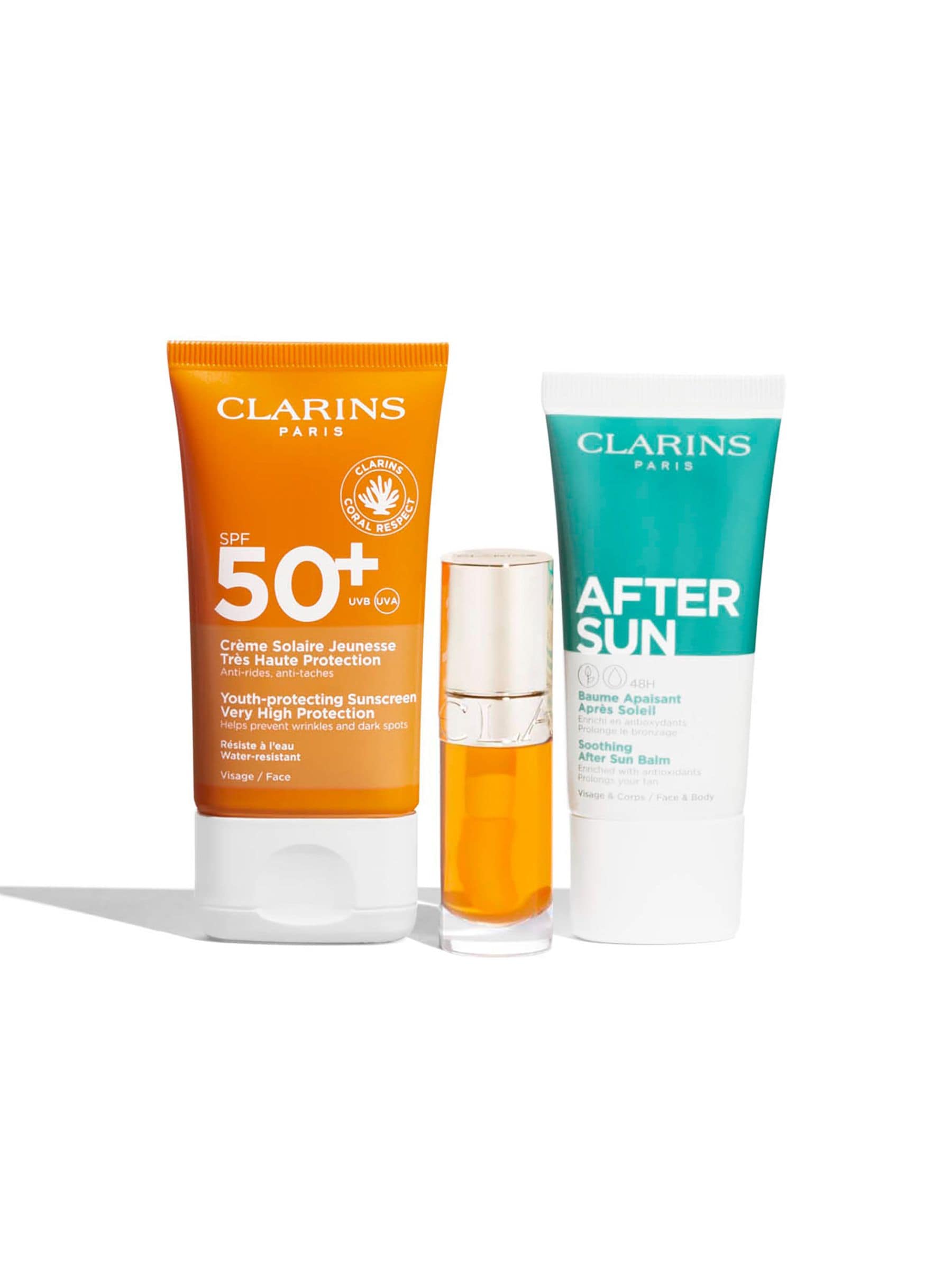 Clarins Prepare for Summer Gift Set sun care and lip oil - British product