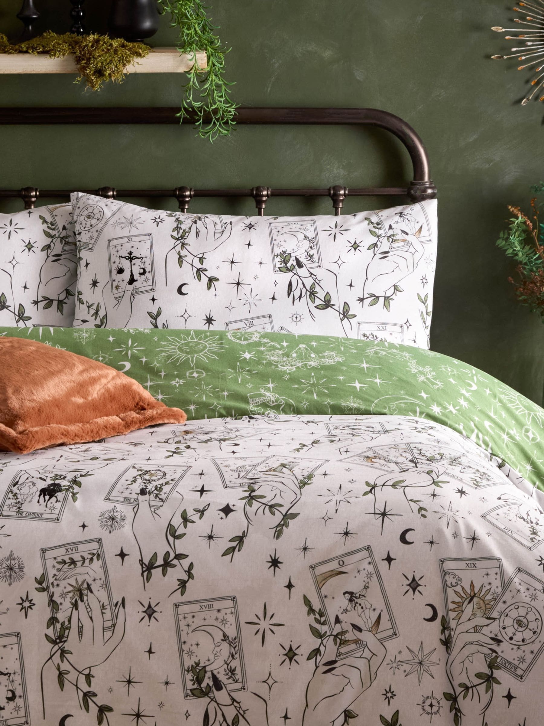 Furn Green Celestial Stories reversible duvet cover set - British product