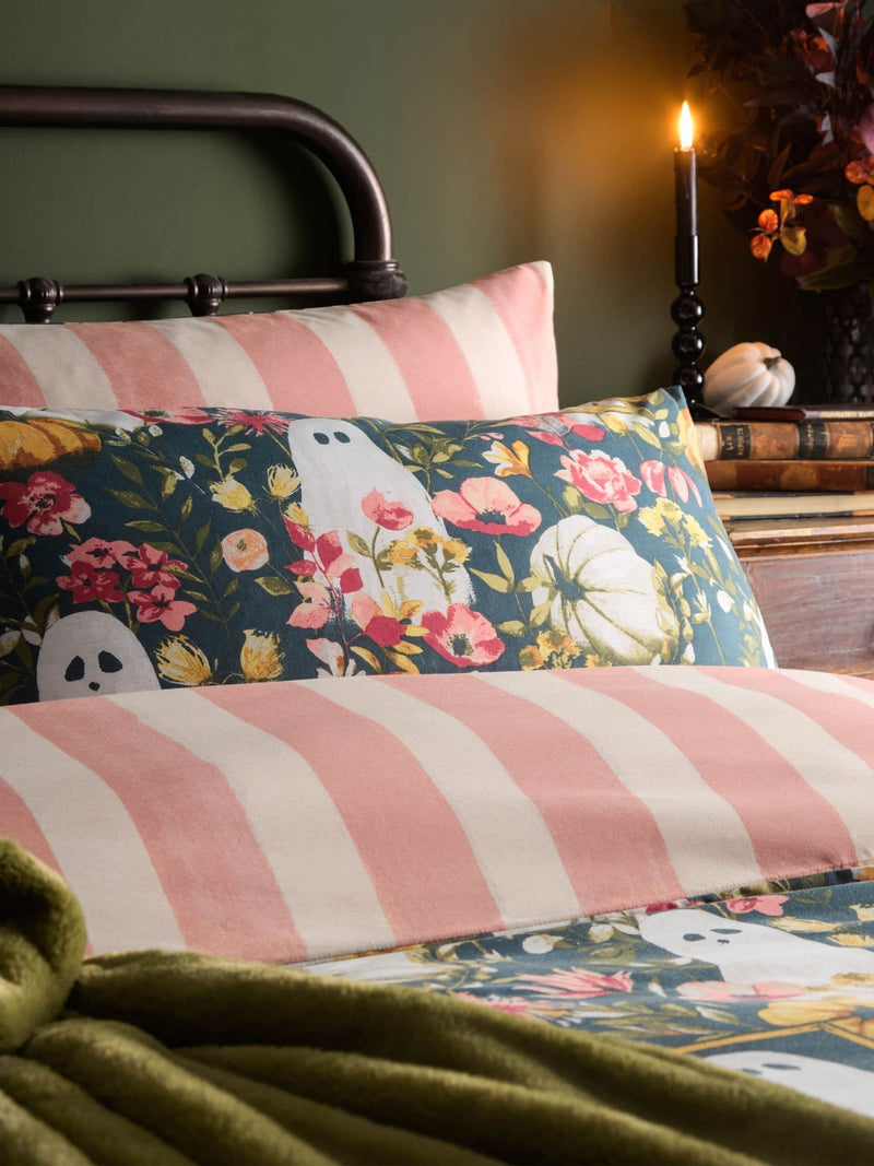 Furn Black/Pink Bootanical Reversible Duvet Cover and Pillowcase Set