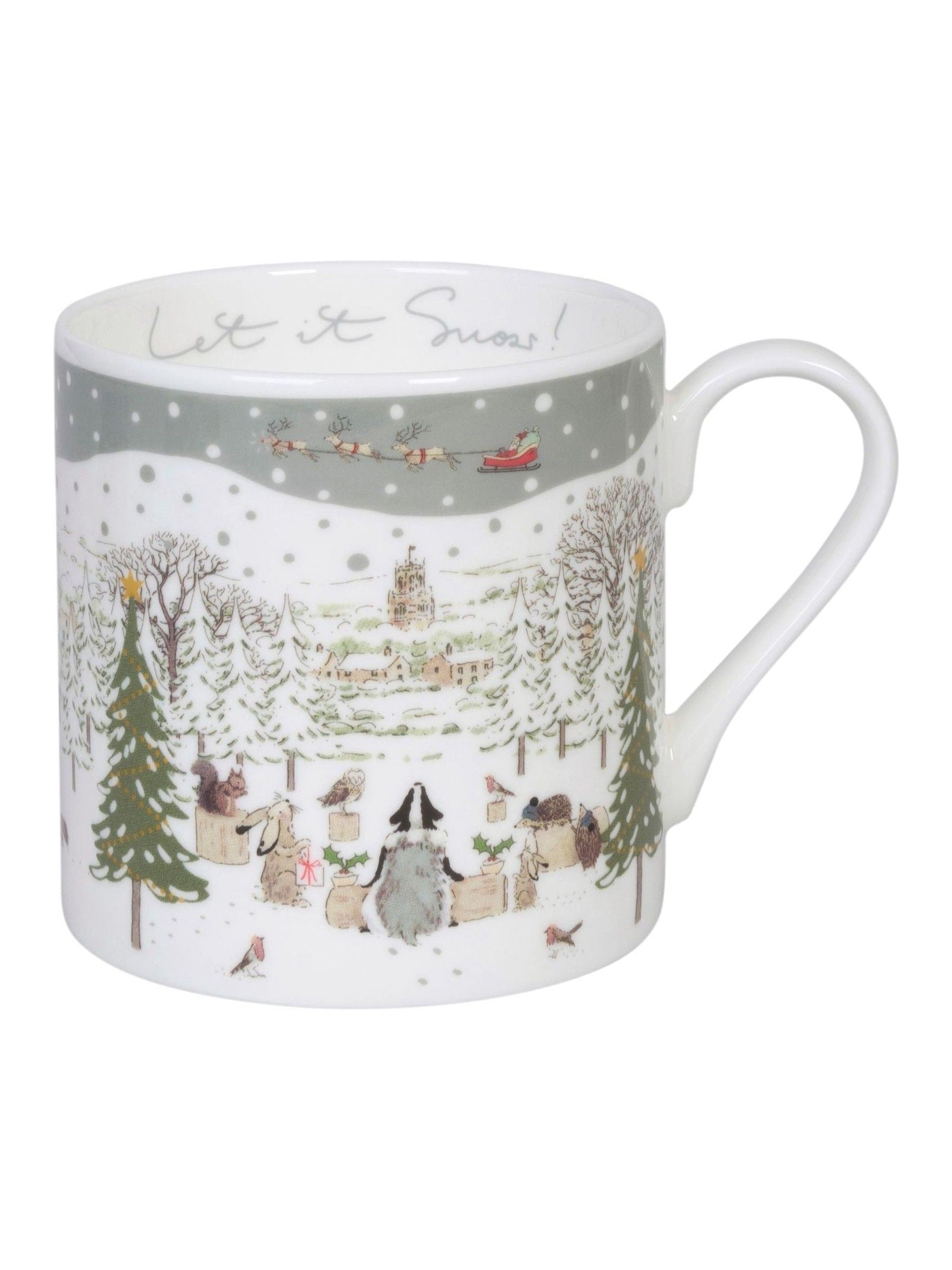 Sophie Allport White Festive Forest Let It Snow Mug