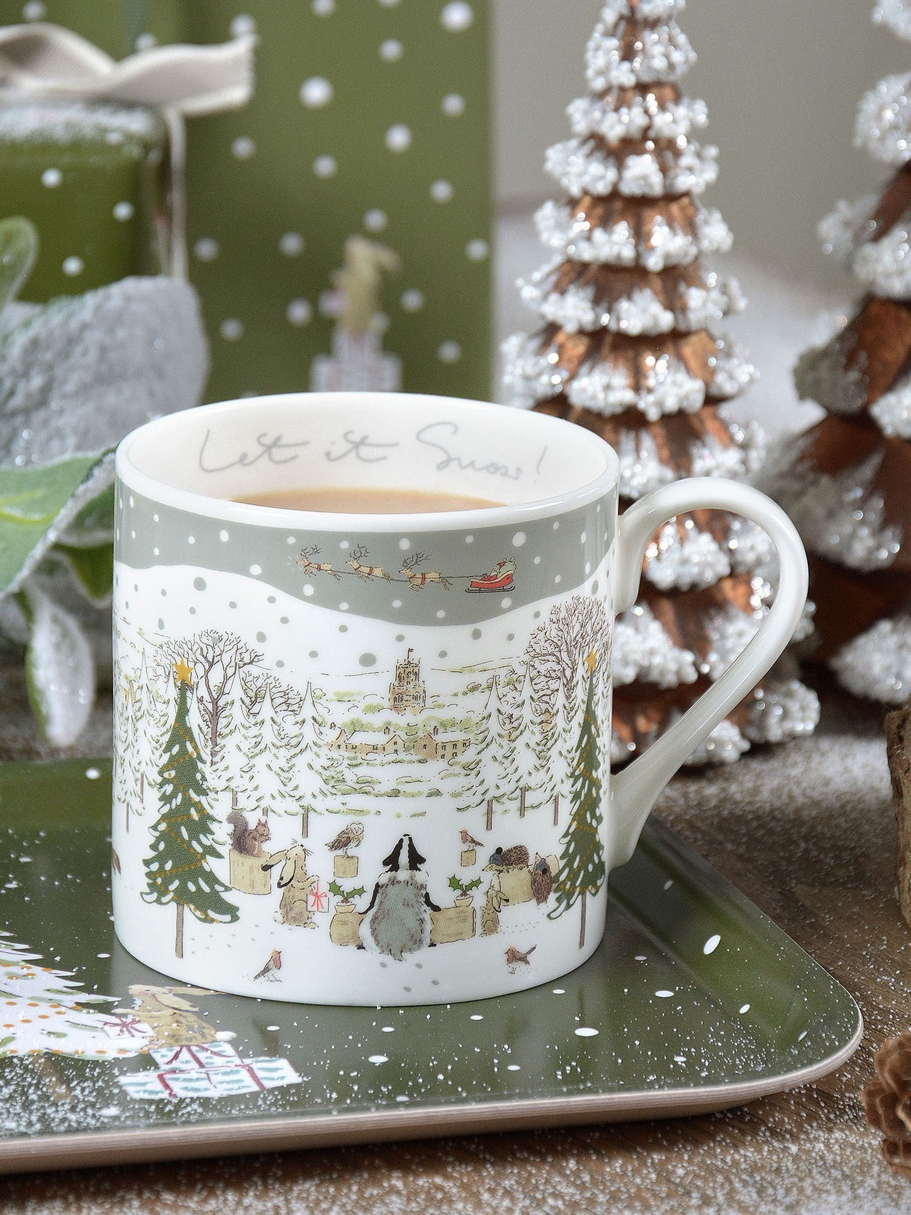 Sophie Allport White Festive Forest Let It Snow Mug
