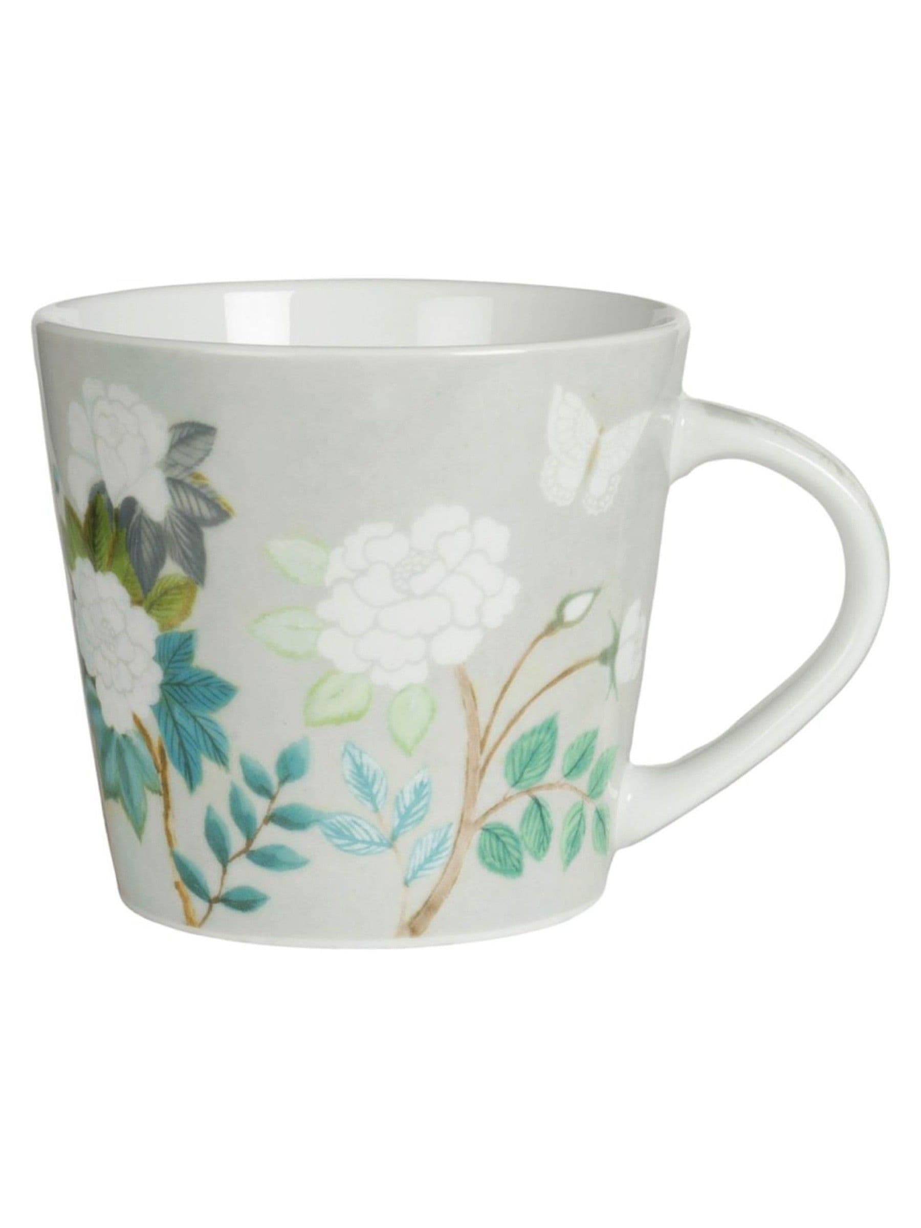 Set of 4 Designers Guild celadon Fleur Orientale porcelain mugs - British product