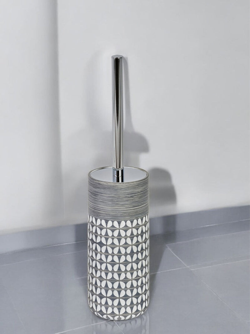 Showerdrape Grey Ravello Geo toilet brush (British brand)