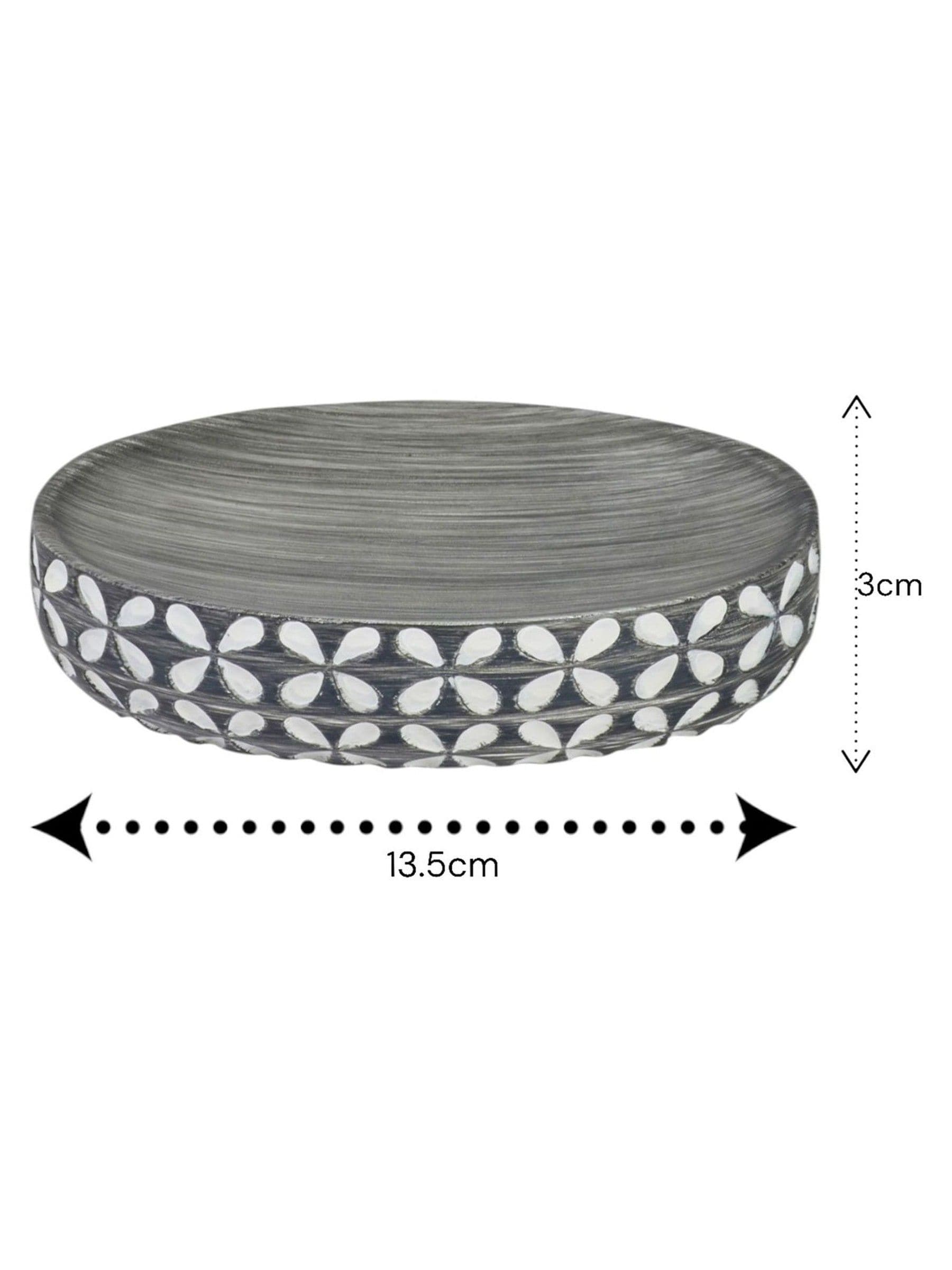 Showerdrape Grey Ravello Geo soap dish (British brand)