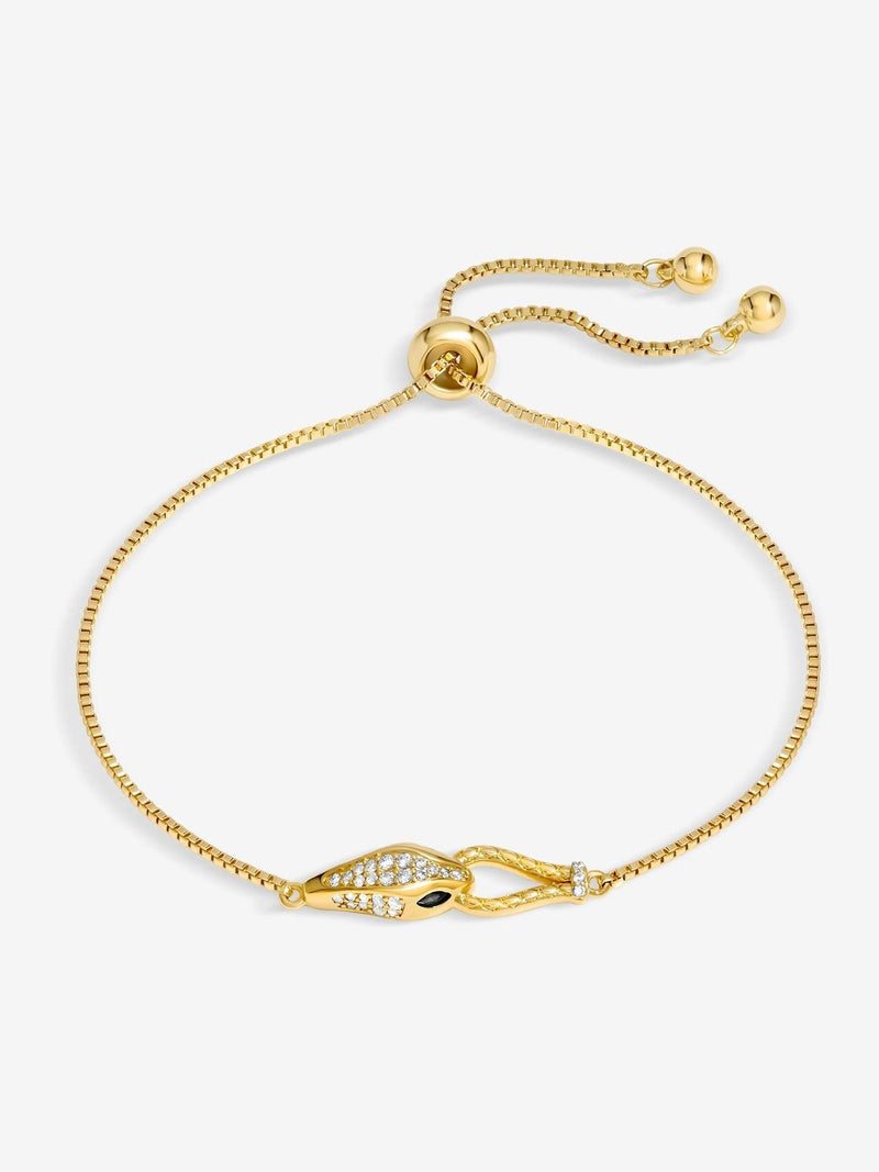 Gold Tone Snake Effect Toggle Bracelet