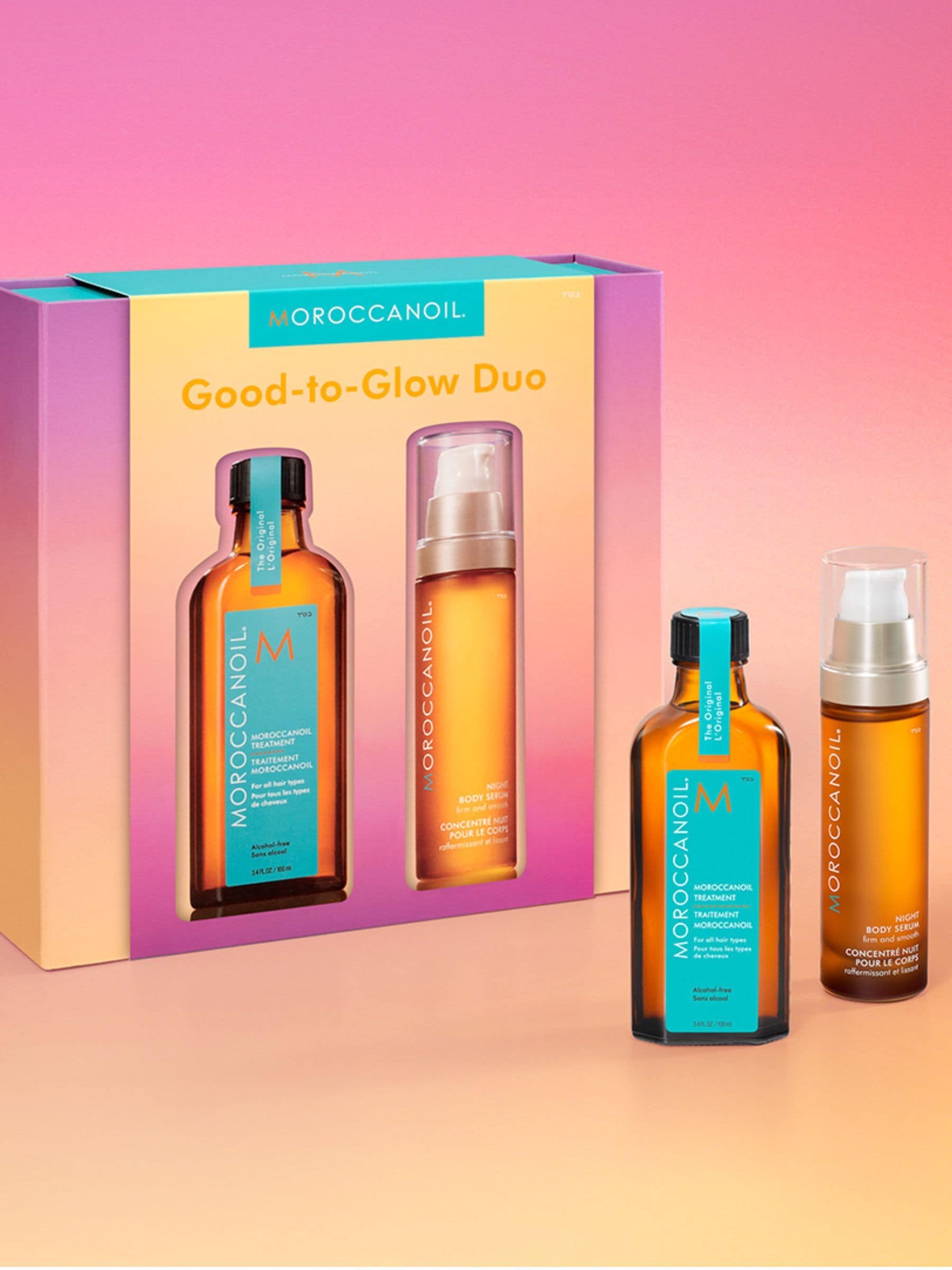 Moroccanoil Good to Glow Nourishing Body Oil Duo, imported from the UK