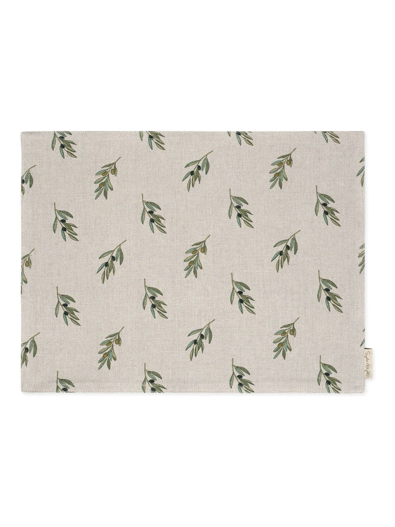 Sophie Allport Natural Linen Olive placemats set of 2 (British brand)