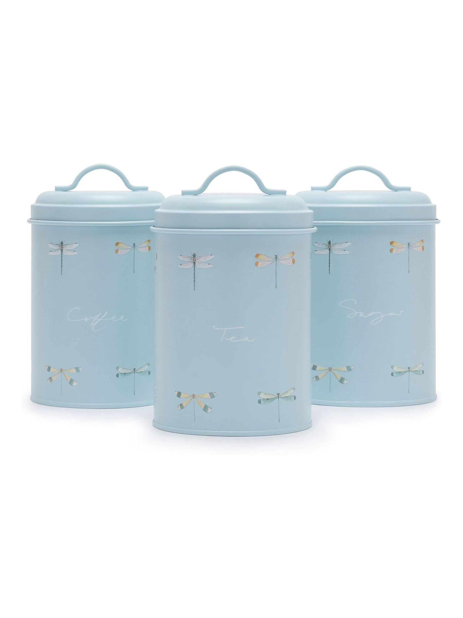 Sophie Allport teal blue dragonfly storage tins set of 3 (British brand)