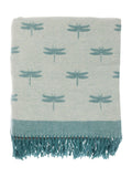 Sophie Allport Teal Blue Dragonfly picnic blanket (British brand)