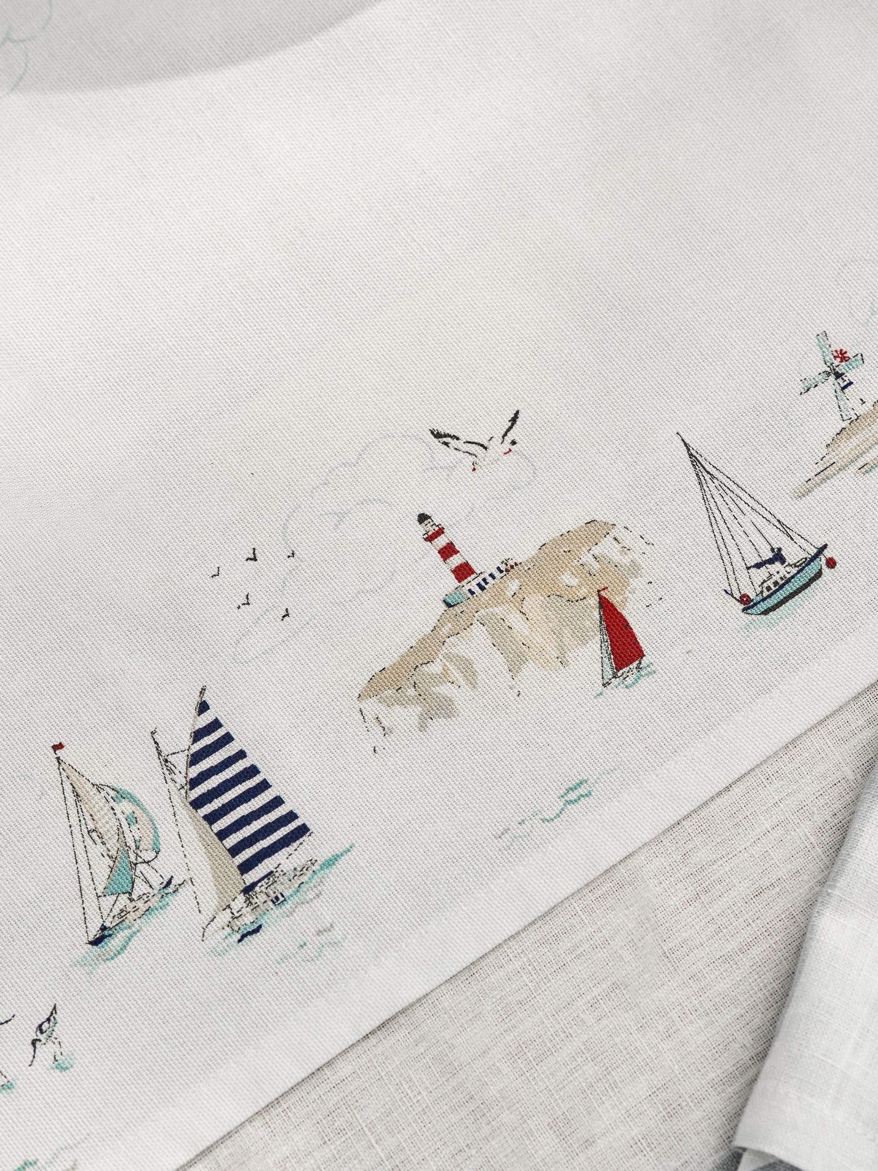 Sophie Allport Off White Coastal Boats table runner 280x35cm (British brand)