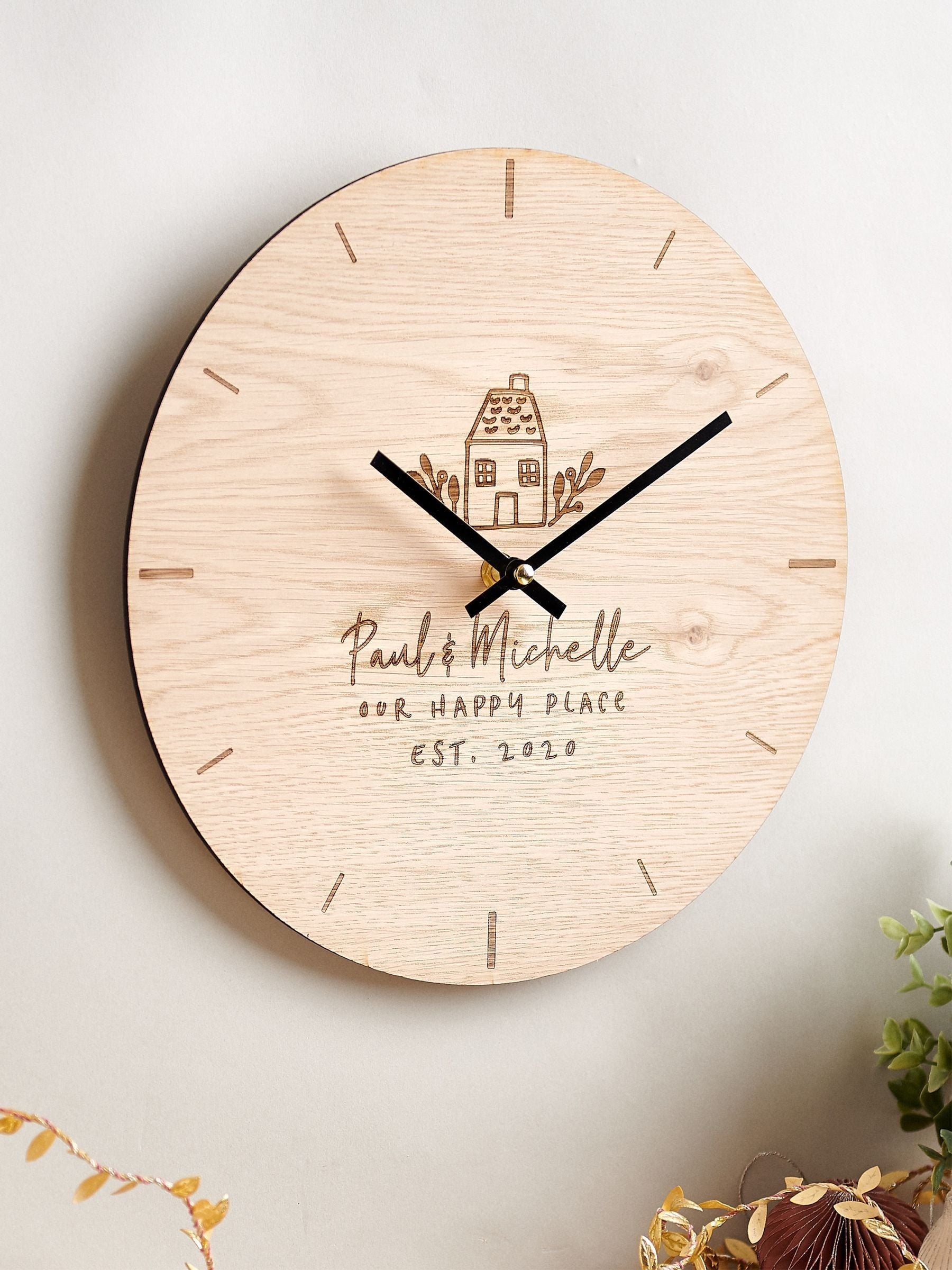 No Ordinary Gift oak clock 27cm x 27cm, imported from the UK