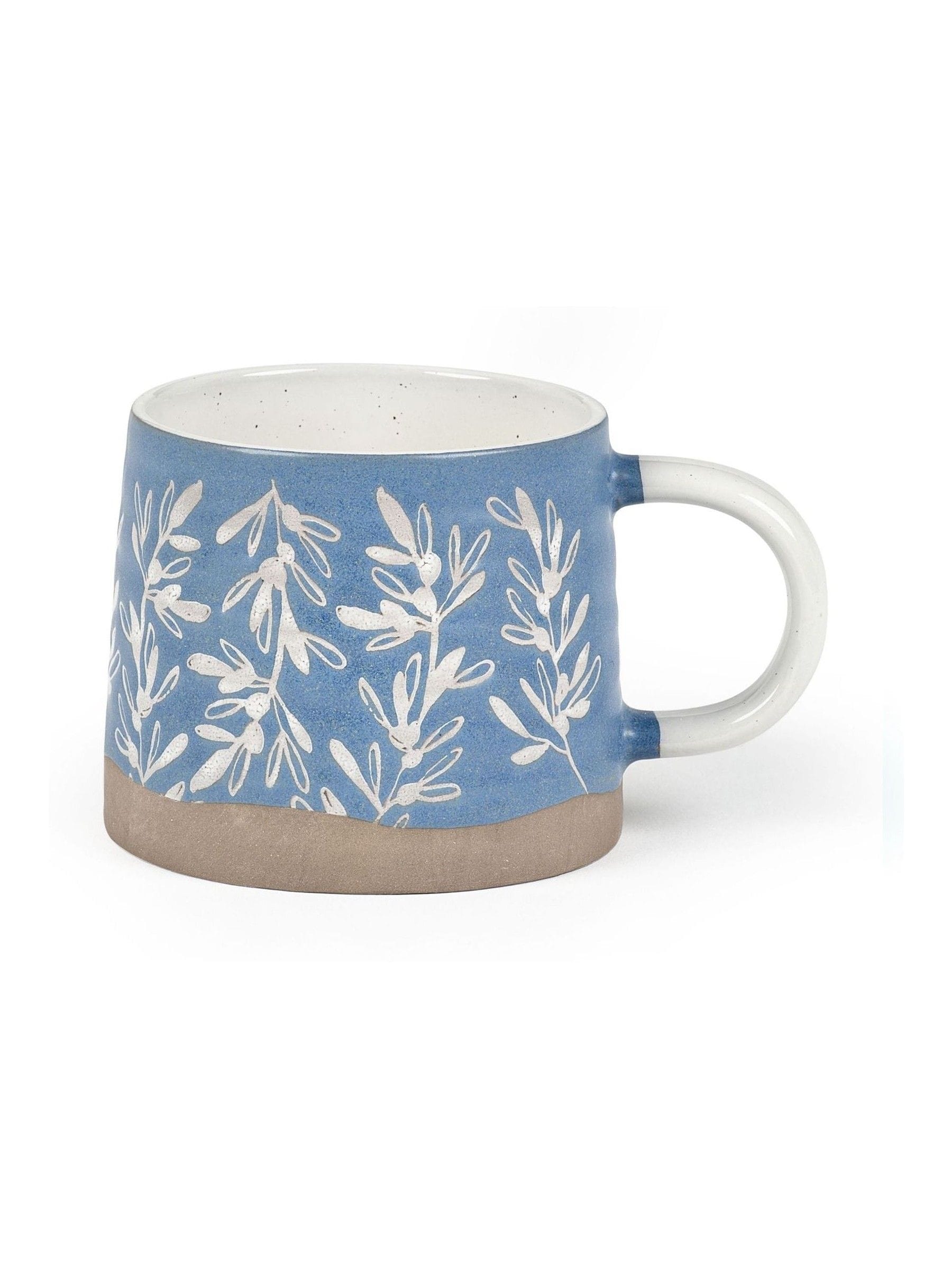 Purer Home X Eden Project blue olives print stoneware mugs set of 4, imported from the UK