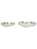 Libra Interiors silver Esme heart decorative plates set of 2, UK version