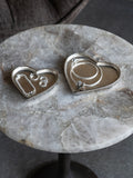 Libra Interiors silver Esme heart decorative plates set of 2, UK version
