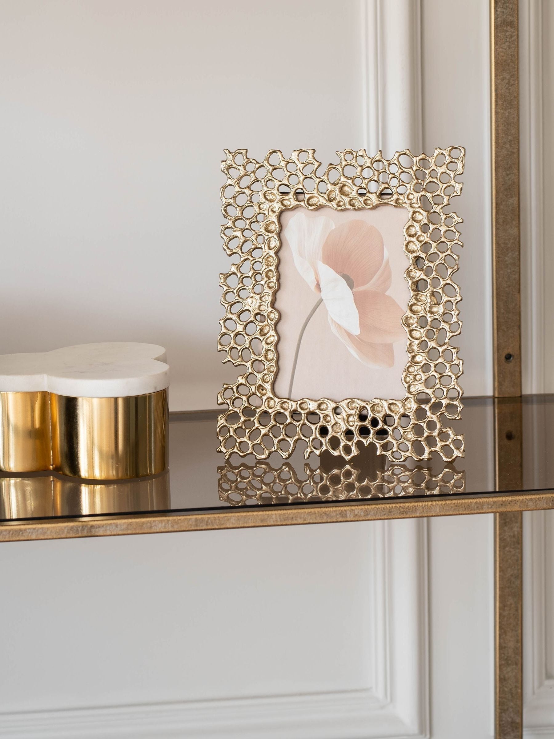 Libra Interiors Gold Miel photo frame 5x7, UK version