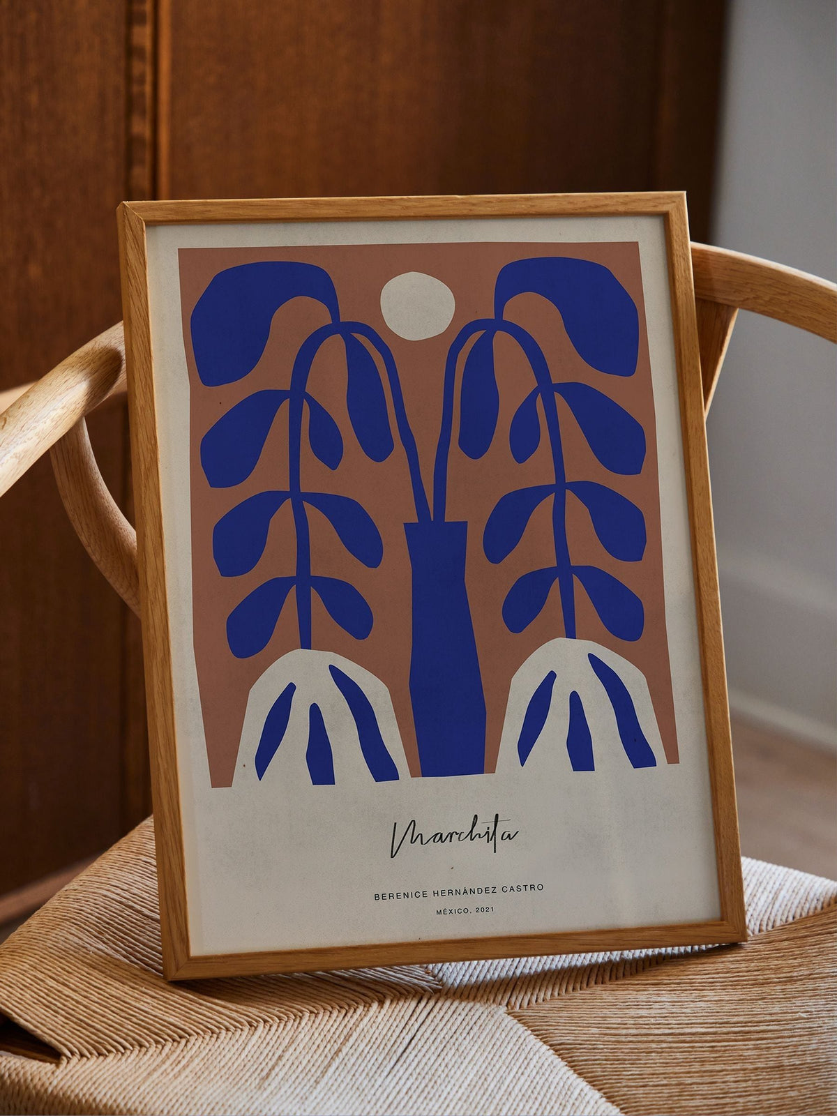 Paper Collective Marchita art print blue beige brown, imported from the UK
