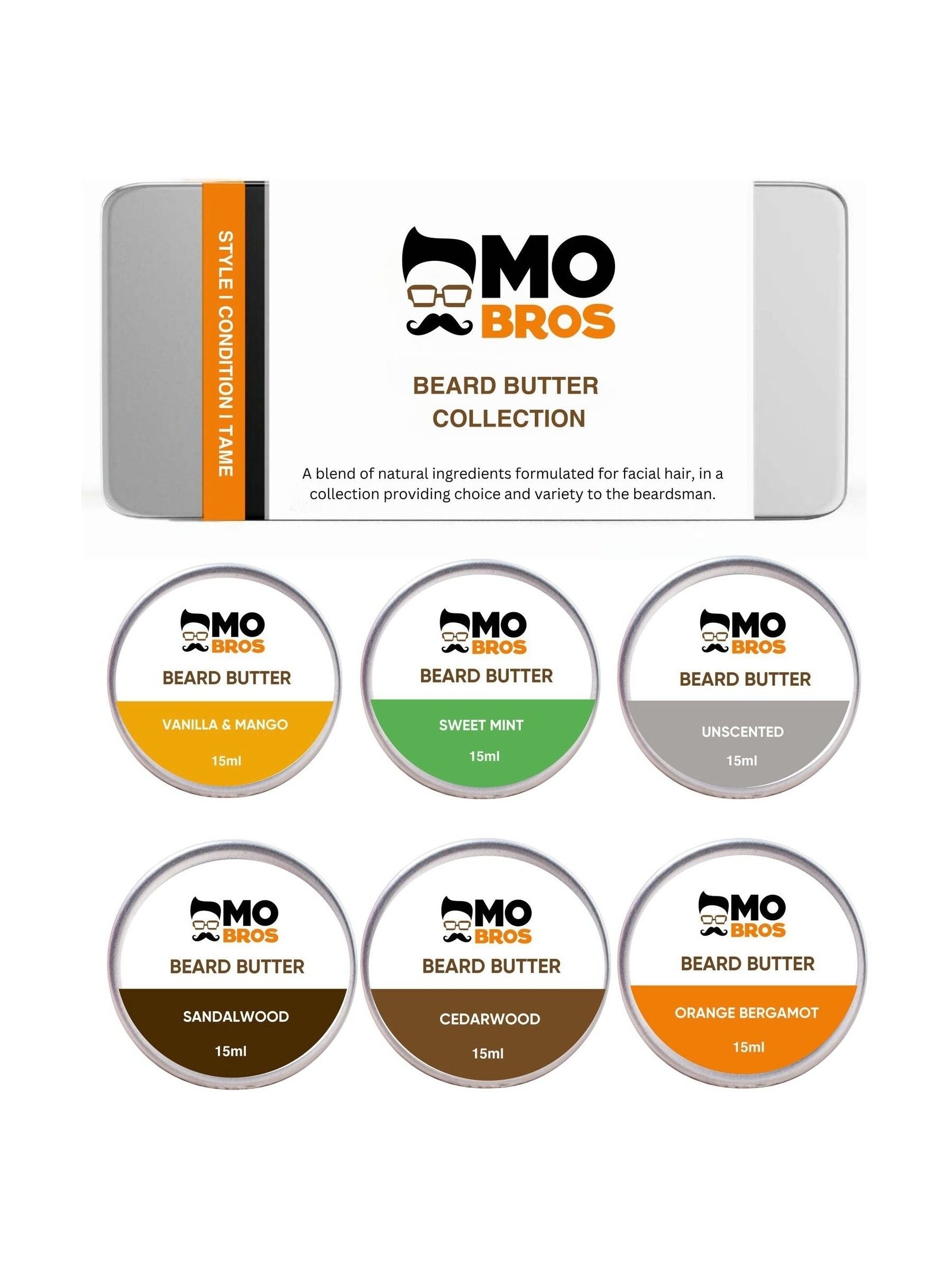Mo Bros beard butter collection, imported from the UK