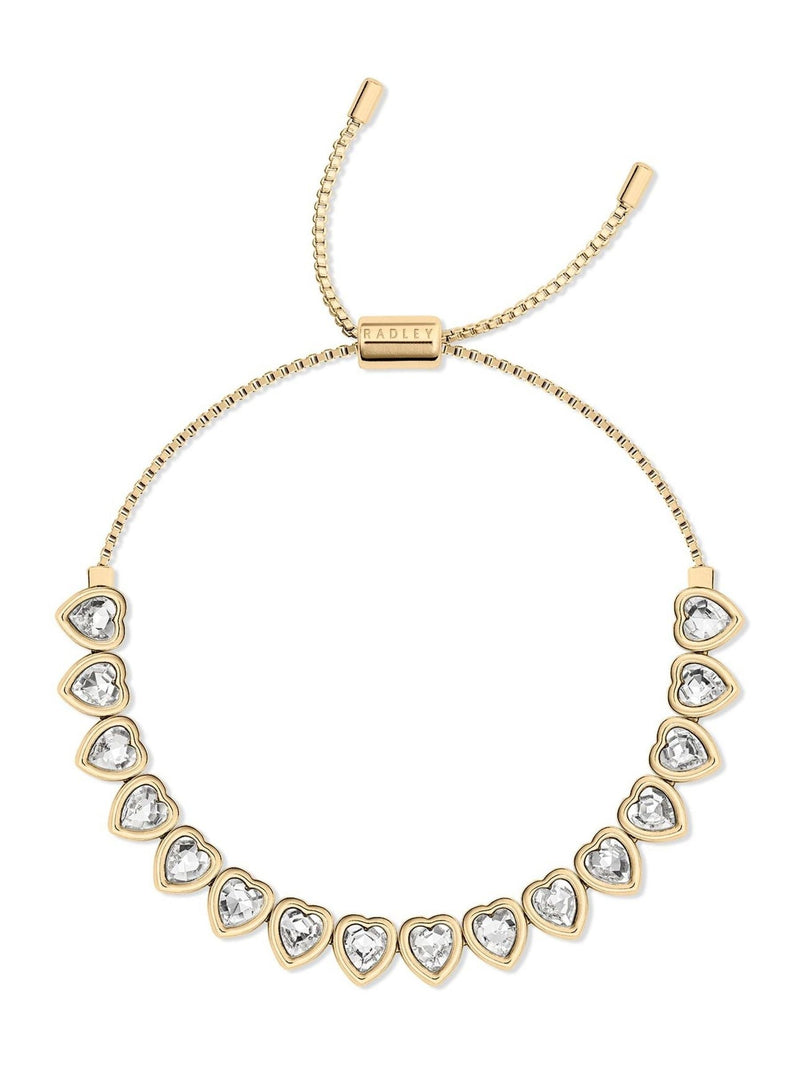 Radley silver plated heart stone set bracelet, imported from the UK