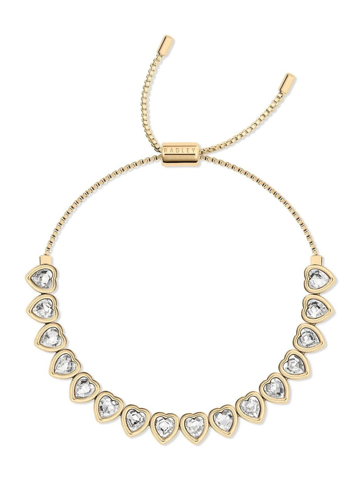 Radley silver plated heart stone set bracelet, imported from the UK