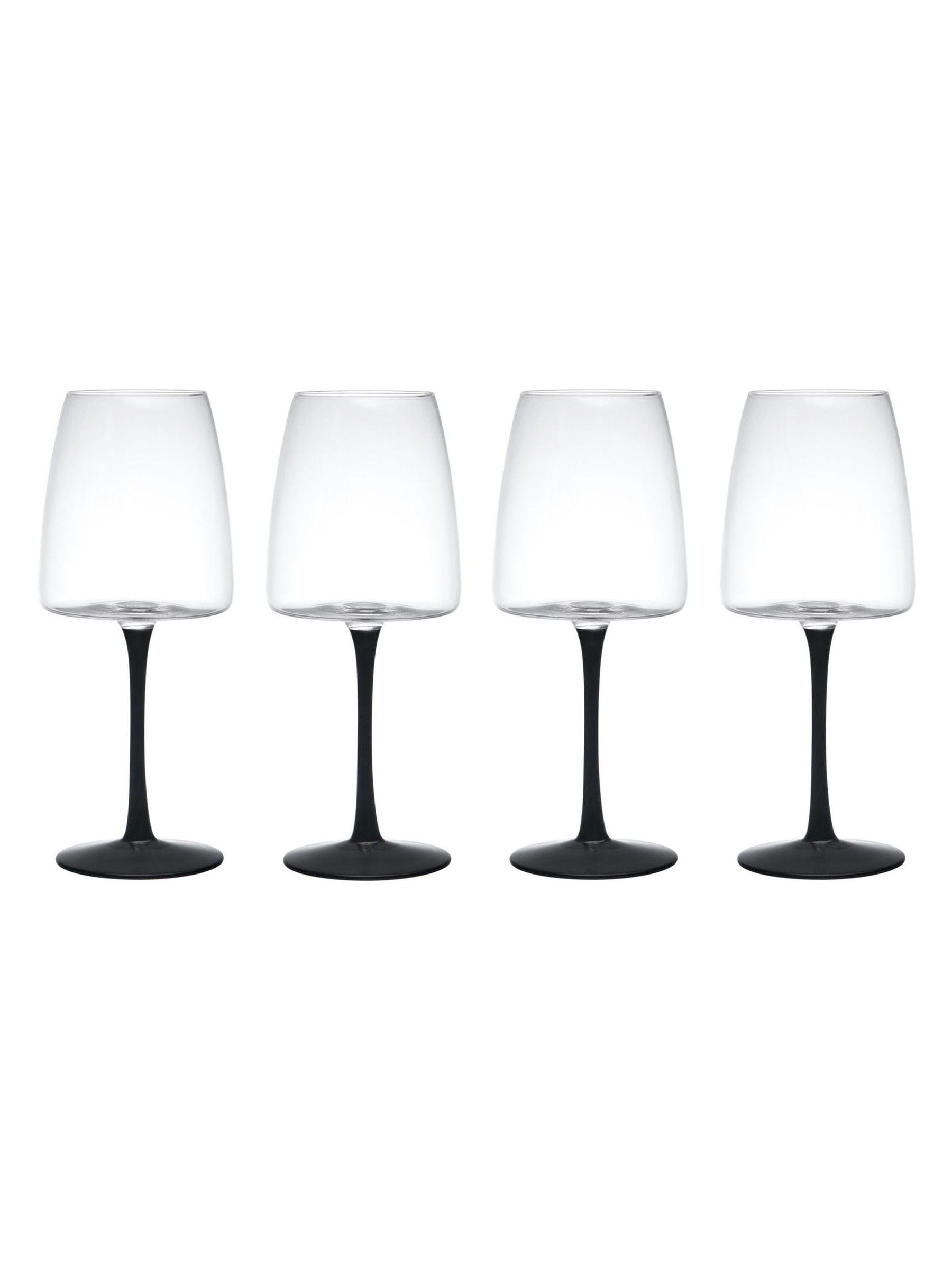 Mikasa Black Palermo red wine glasses 4-piece set, imported from the UK