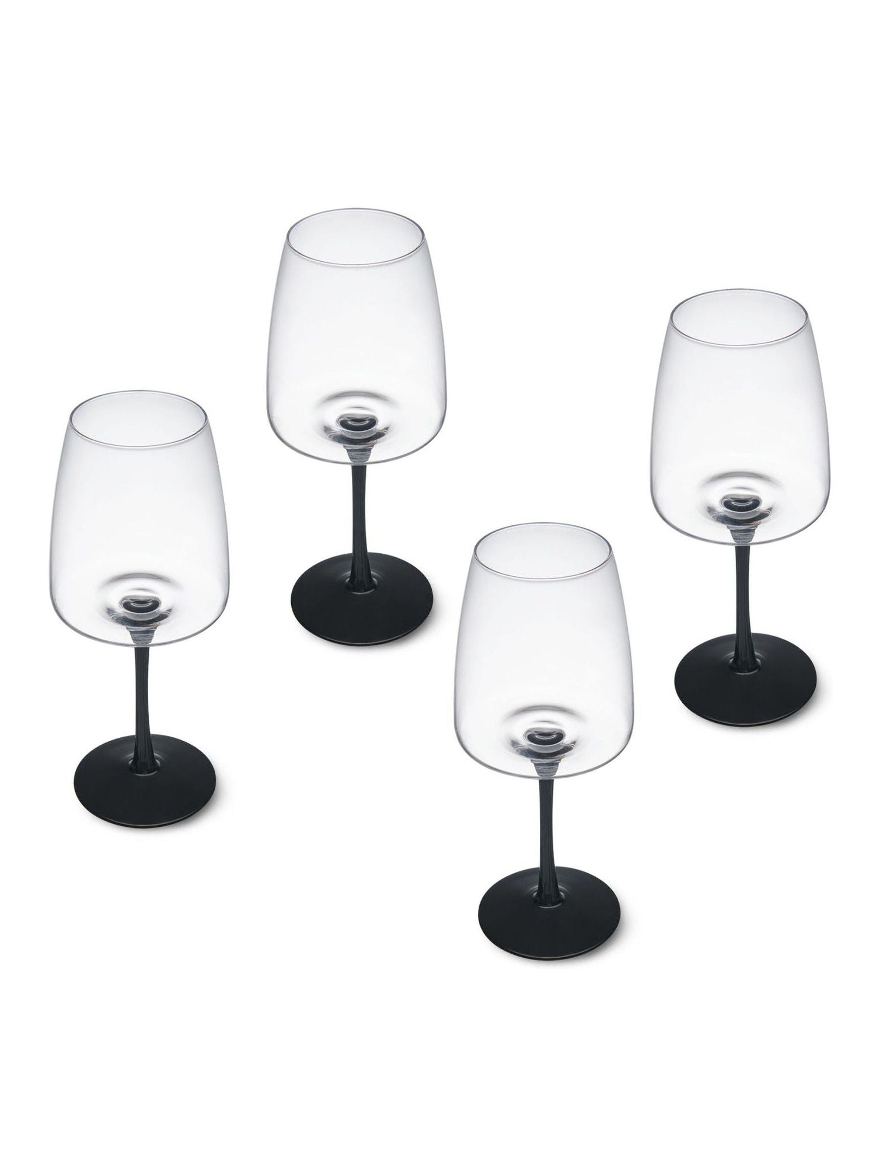 Mikasa Black Palermo red wine glasses 4-piece set, imported from the UK