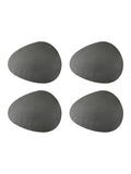 Mikasa black pebble-shaped faux leather placemat set of 4, imported from the UK