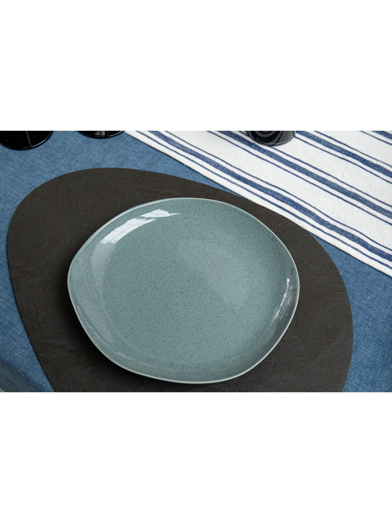 Mikasa black pebble-shaped faux leather placemat set of 4, imported from the UK