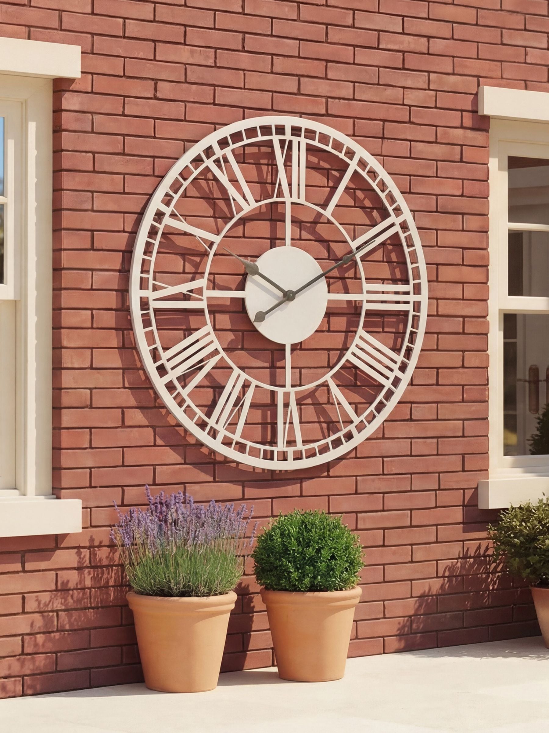 Charles Bentley grey Malham skeleton design outdoor wall clock 90cm - British product