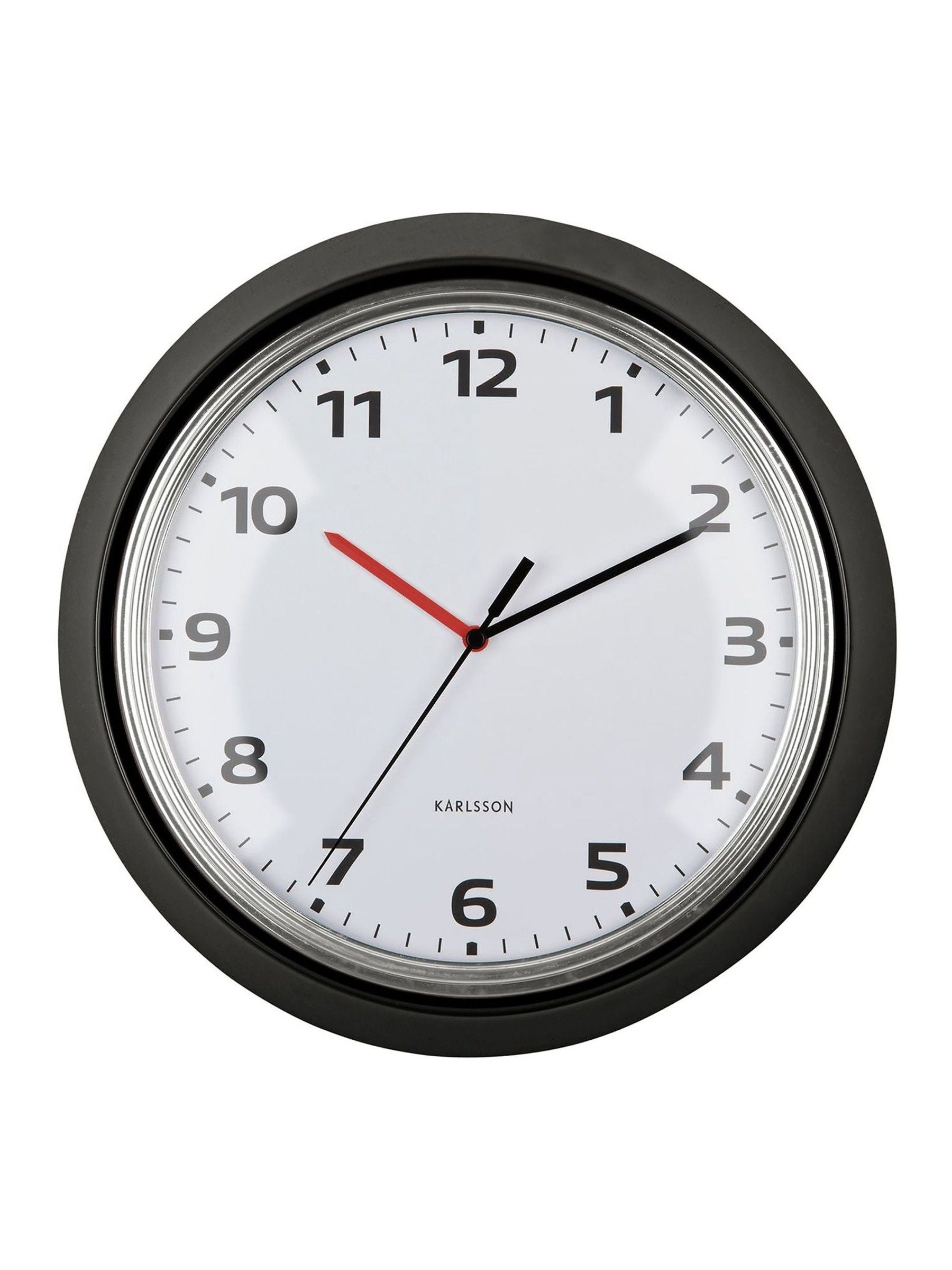 Karlsson Black Modern Retro wall clock 34cm, UK version