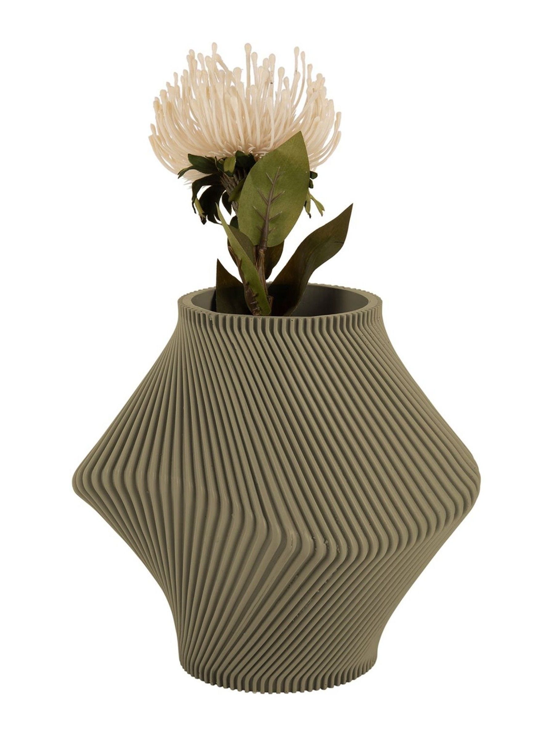 Tea Green Twisted Rib Vase