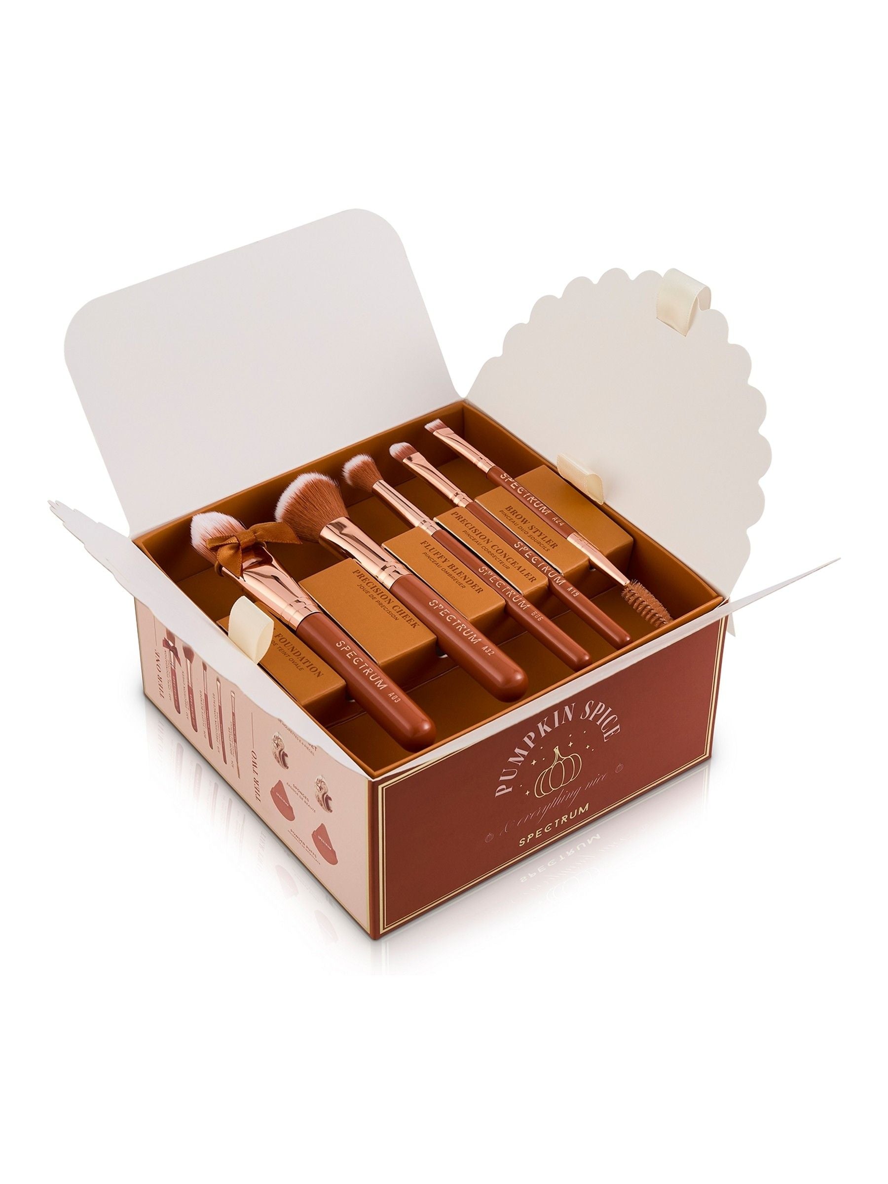 Spectrum Collections Pumpkin Spice Brush Sponge and Powder Puff Gift Set