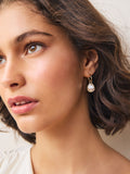 Gold/Silver tone facetted bead drop hoop earrings, UK version