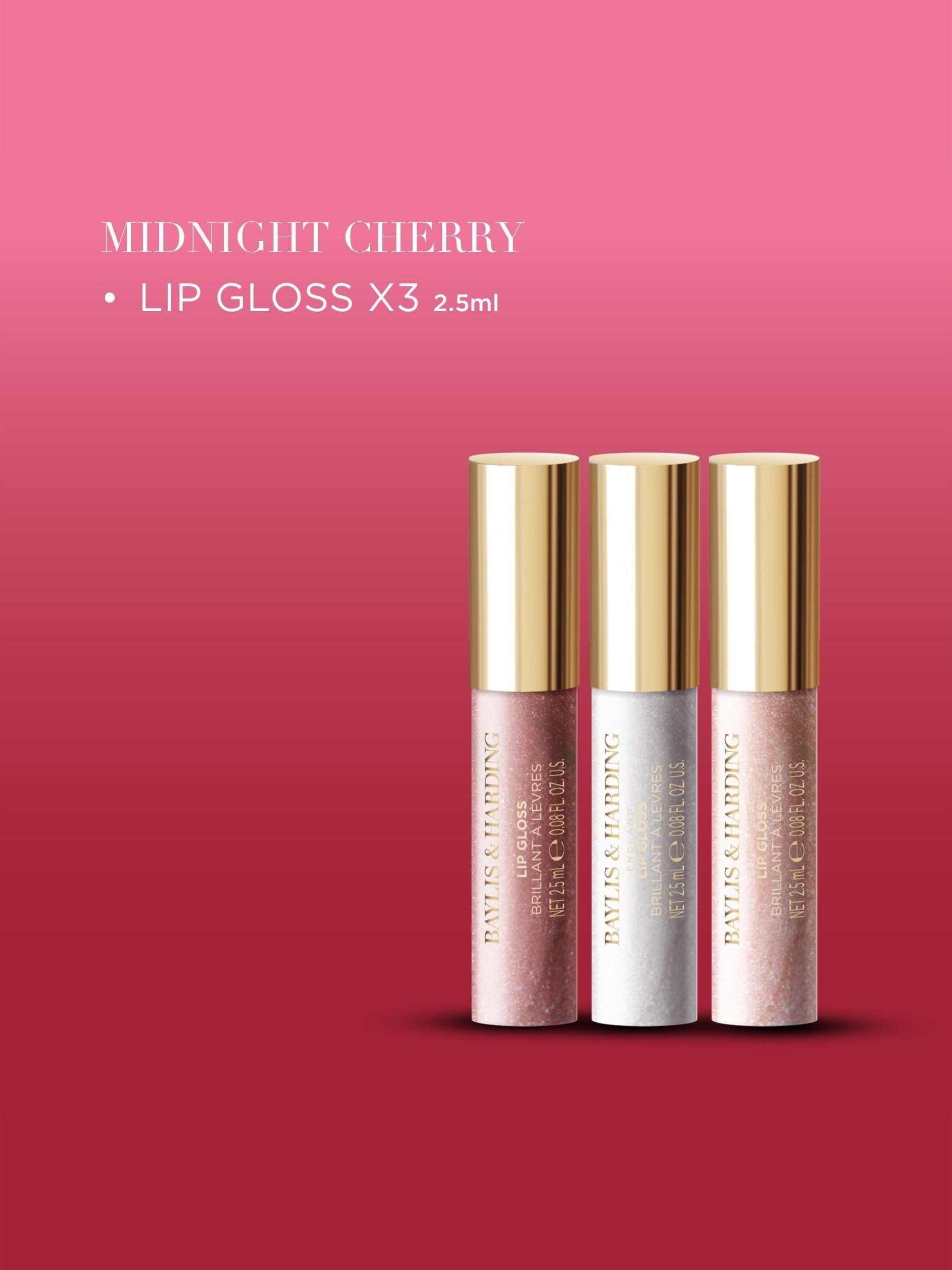Baylis & Harding Midnight Cherry Glossy Lip Trio Gift Set