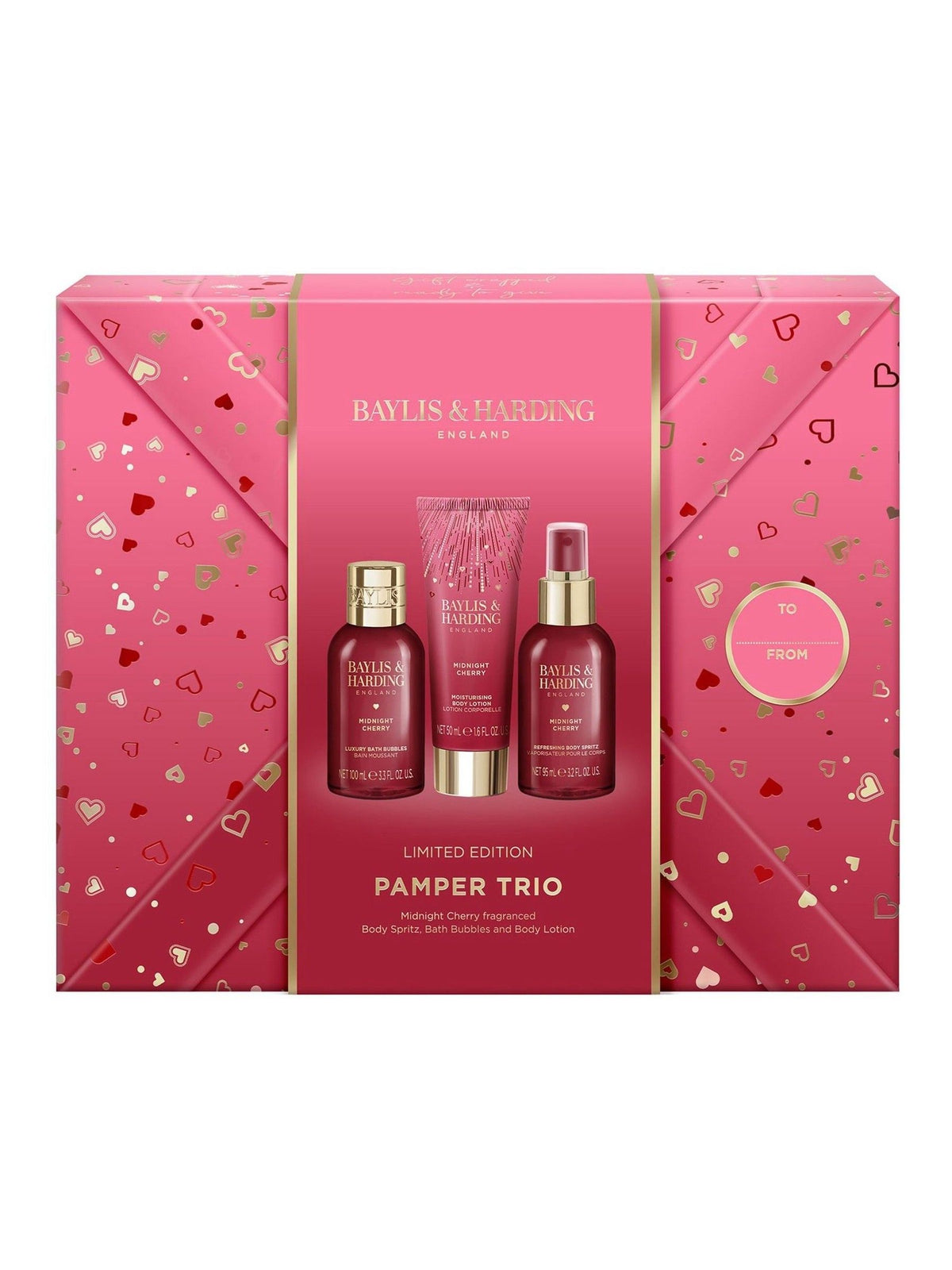 Baylis & Harding Midnight Cherry bath and body gift set - British product