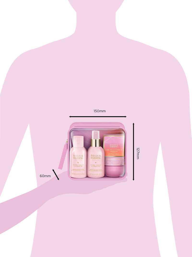 Baylis & Harding Jojoba Vanilla & Almond Oil Luxury Travel Wash Bag Gift Set