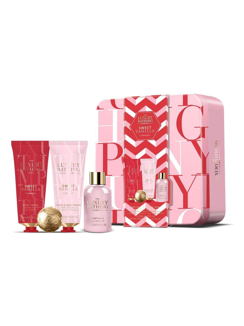 The Luxury Bathing Company Sweet Vanilla and Almond Bathing Line Up Gift Set
