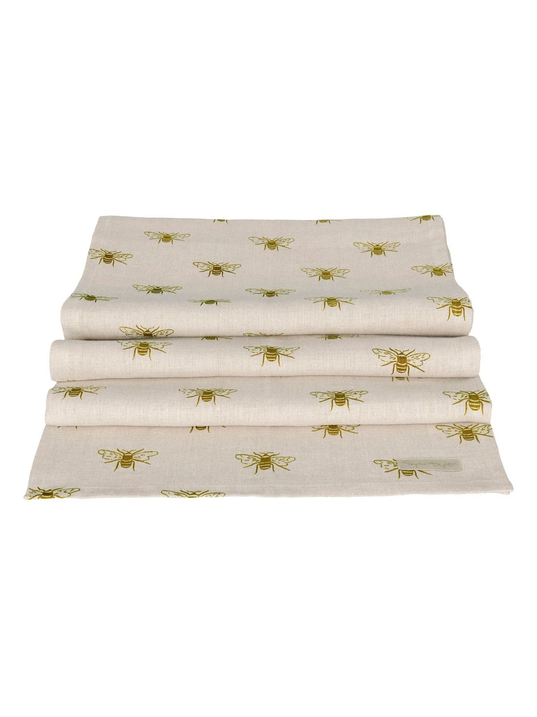 Sophie Allport Natural Linen Bees table runner 280cm x 35cm (British brand)