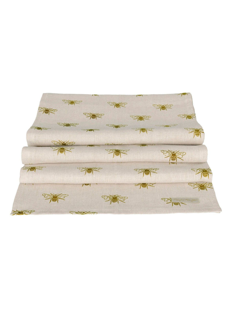 Sophie Allport Natural Linen Bees table runner 280cm x 35cm (British brand)