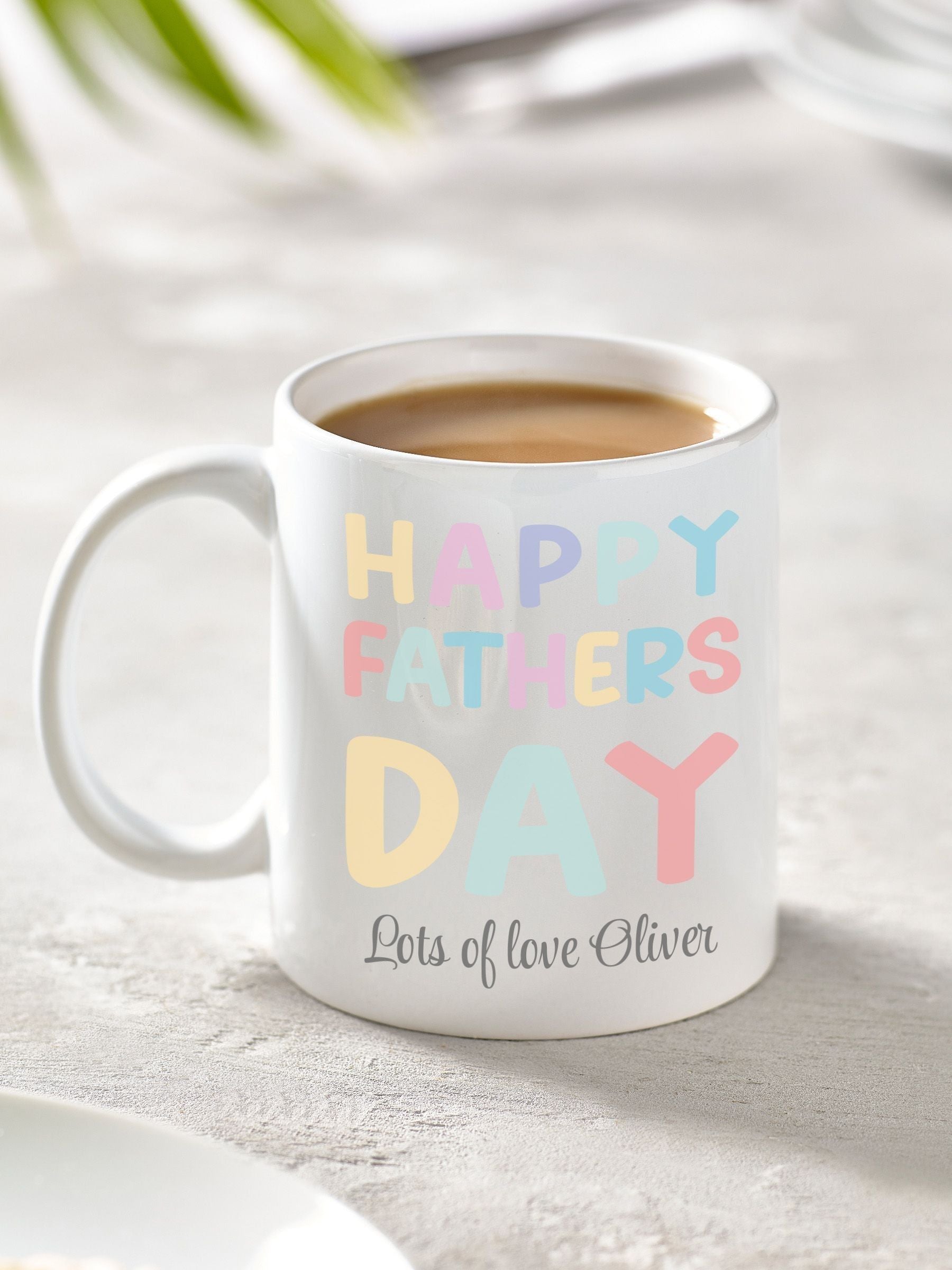 Loveabode personalised mug and coaster set for Father's Day, imported from the UK