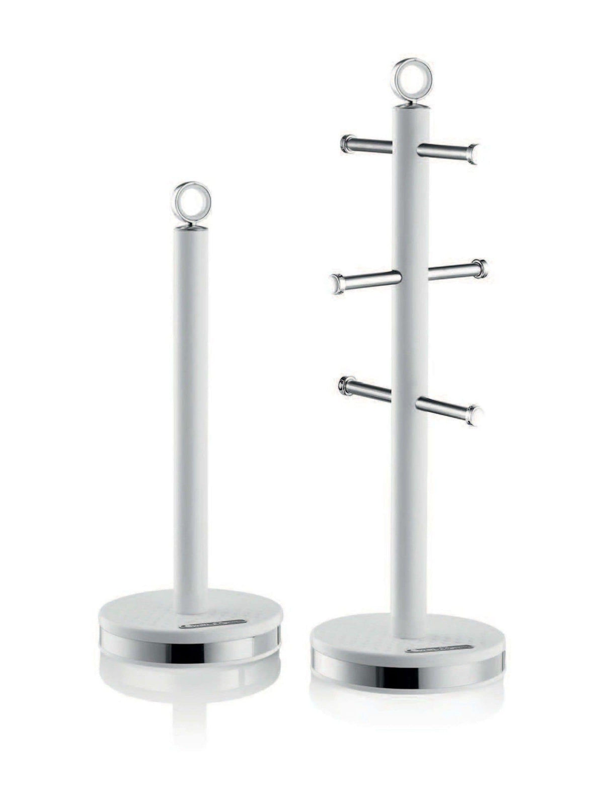 Swan white towel pole and mug tree set 43.5cm height (British brand)