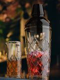 Jeray Clear Black/White Glass Yarai Cocktail Shaker and Jigger