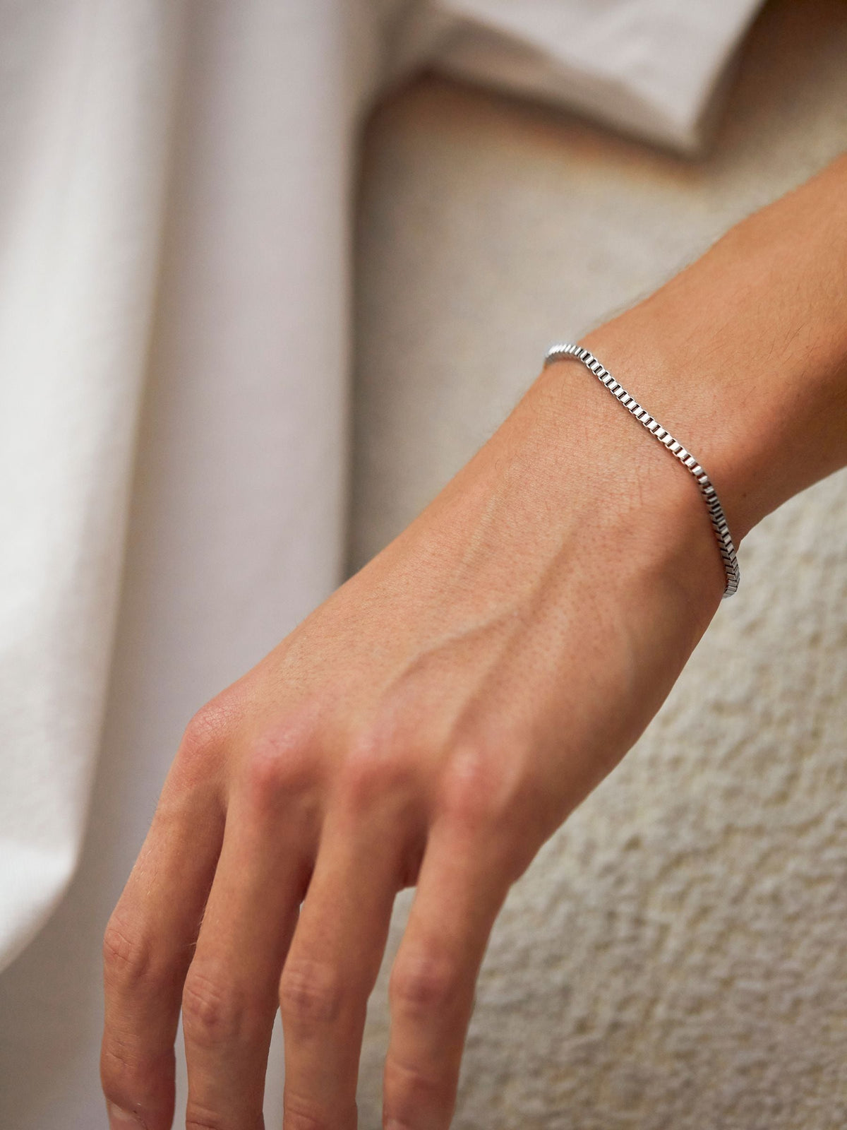 Bartlett London silver tone box chain bracelet - British product