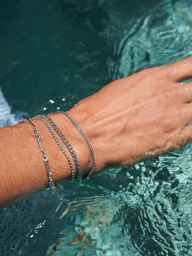 Bartlett London Spiga Chain Bracelet Silver Tone - British product