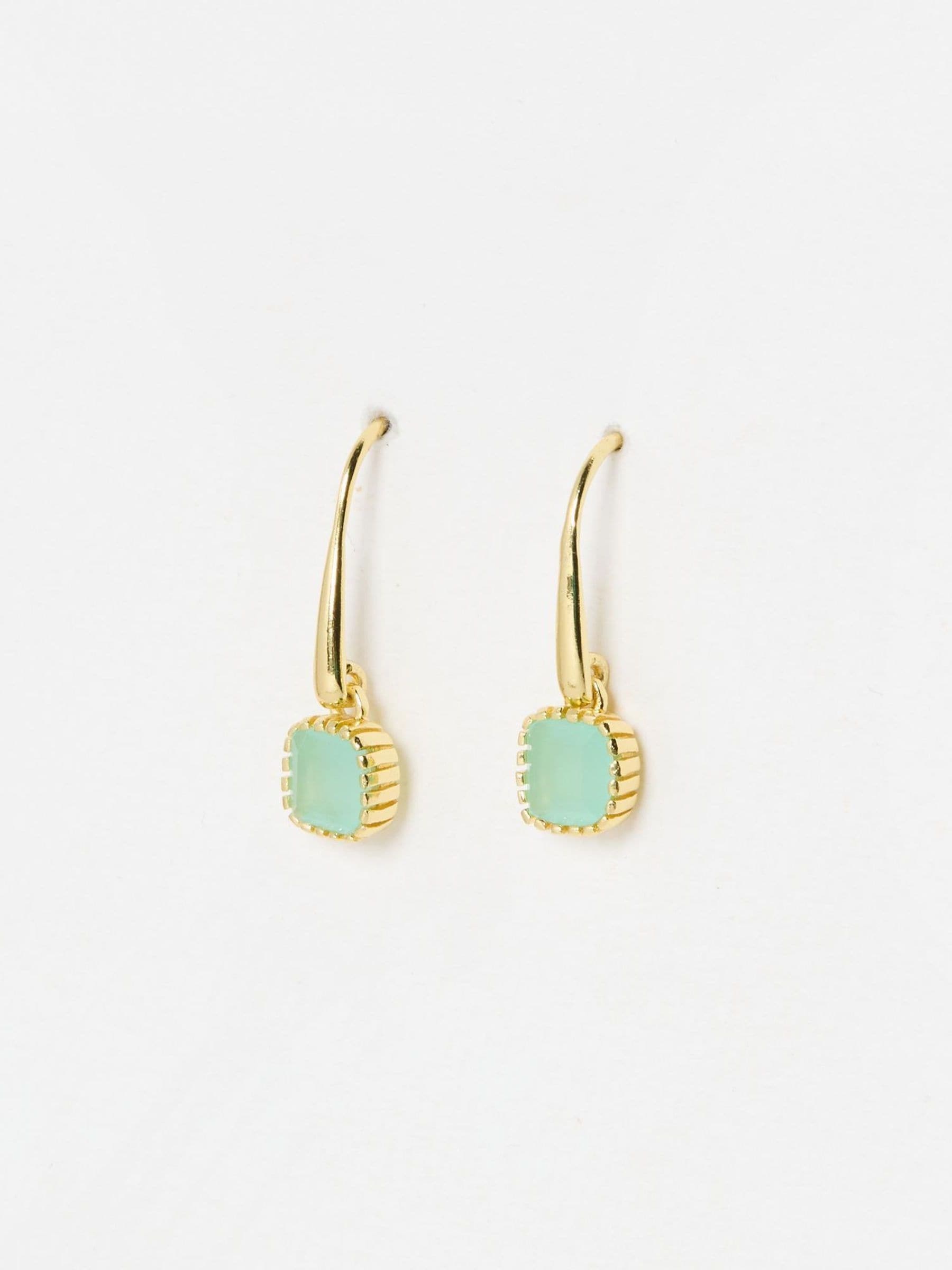 Oliver Bonas blue briar aquamarine drop earrings, imported from the UK