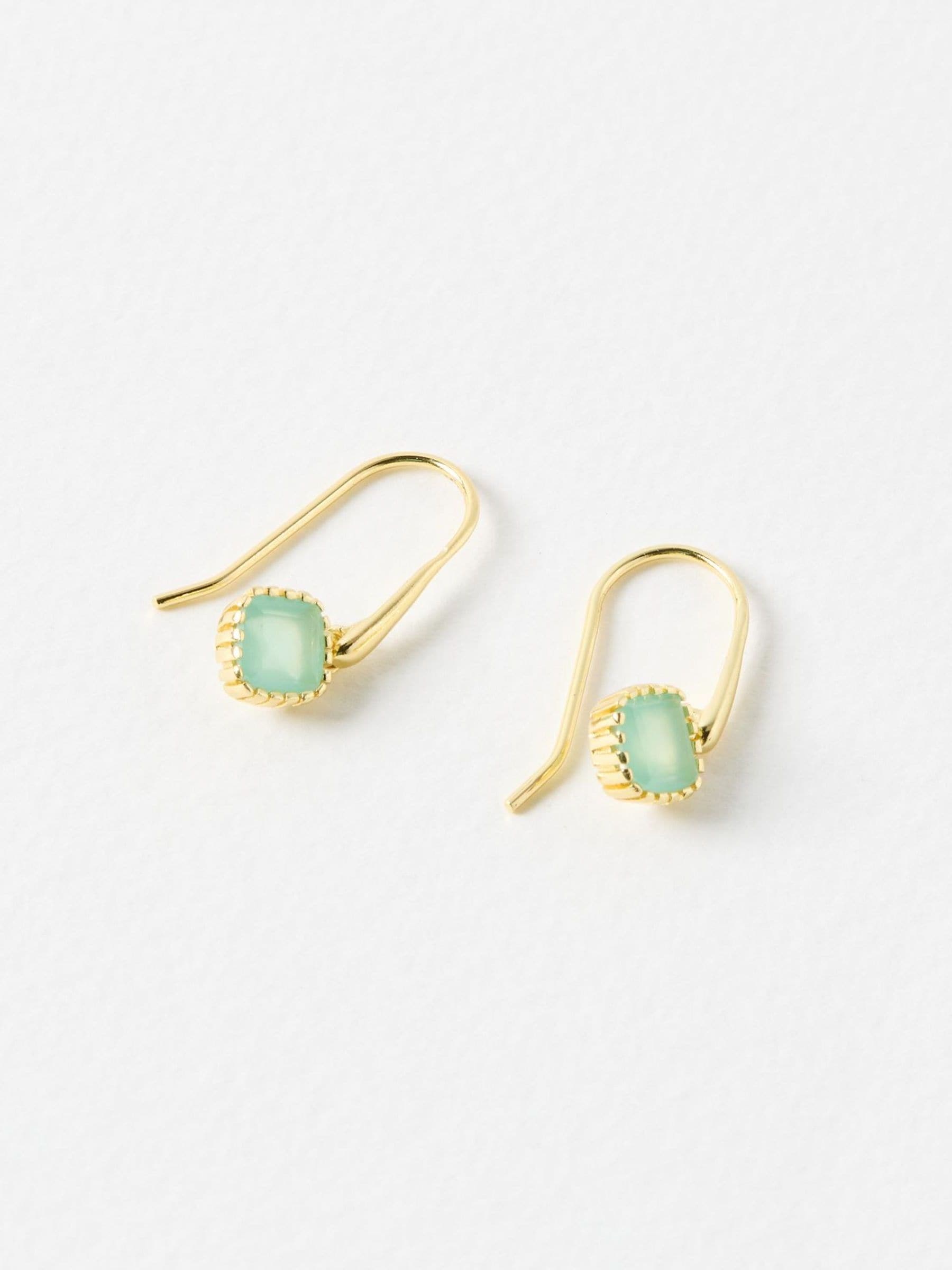 Oliver Bonas blue briar aquamarine drop earrings, imported from the UK
