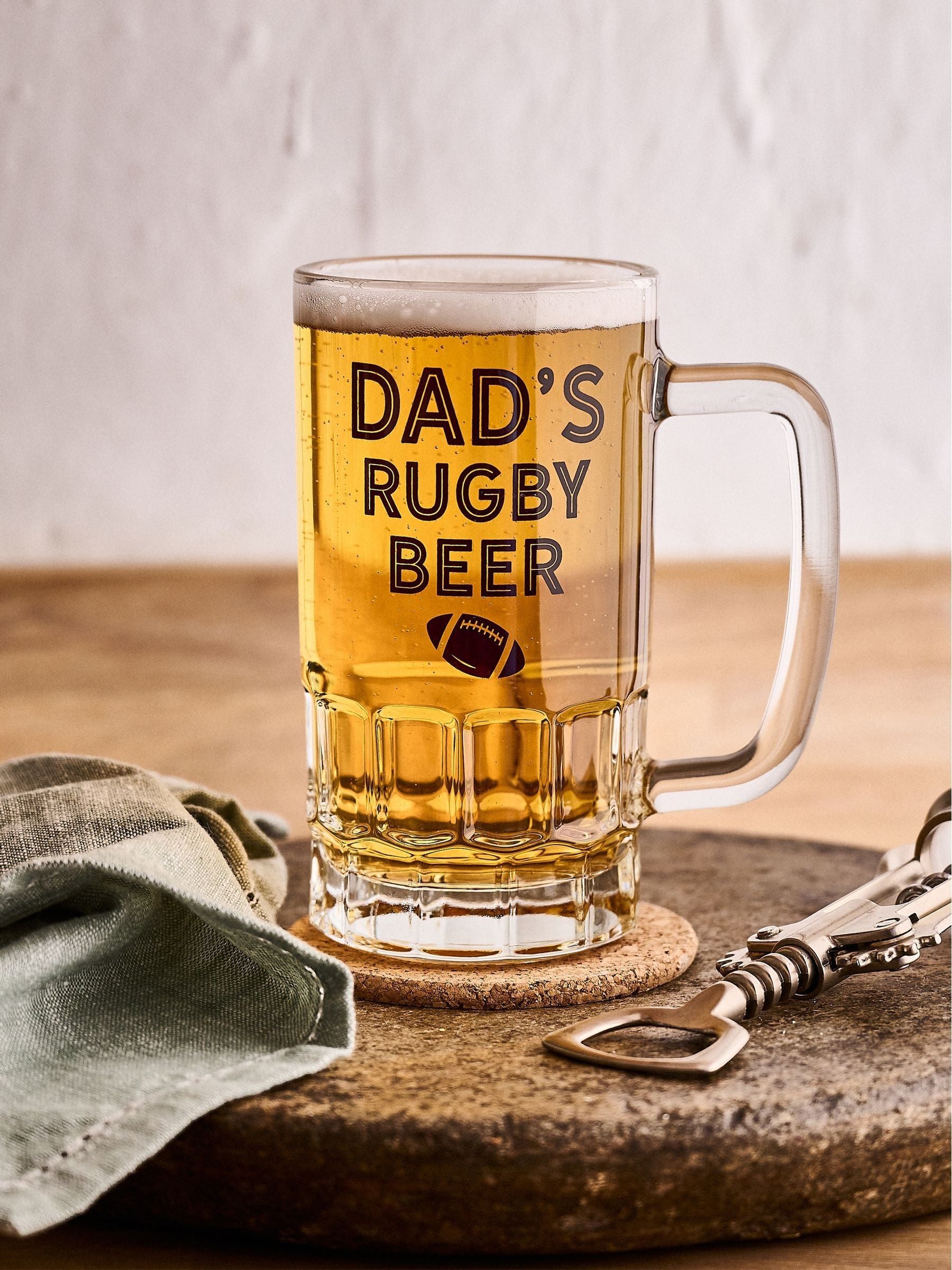 Personalised Dads Sport Beer Glass by No Ordinary Gift