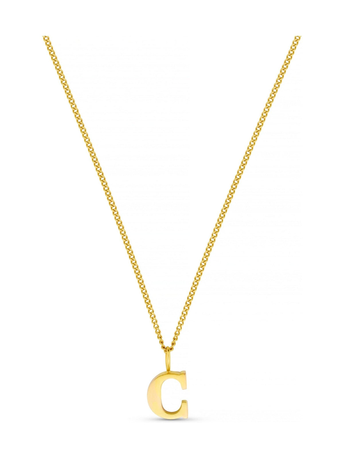 Waterproof Gold Tone C Initial Necklace with Gift Box